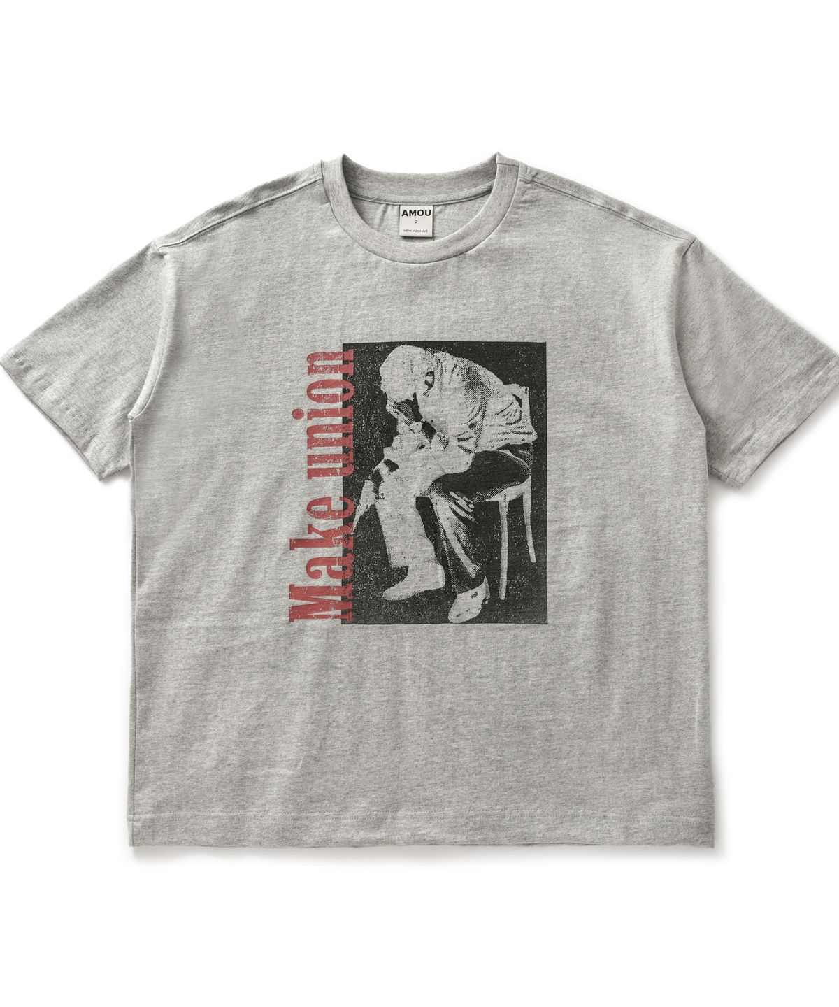 아모우(AMOU) Trouble Half T-Shirts Gray