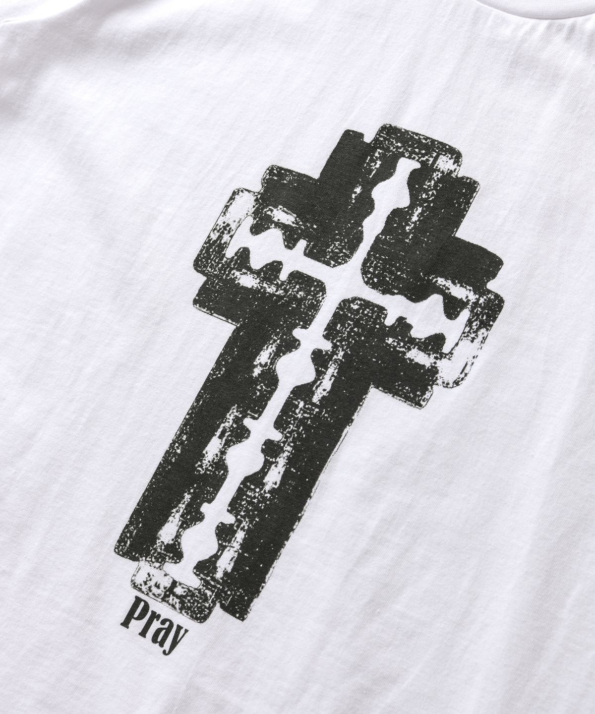 아모우(AMOU) Razor Cross Half T-Shirts White