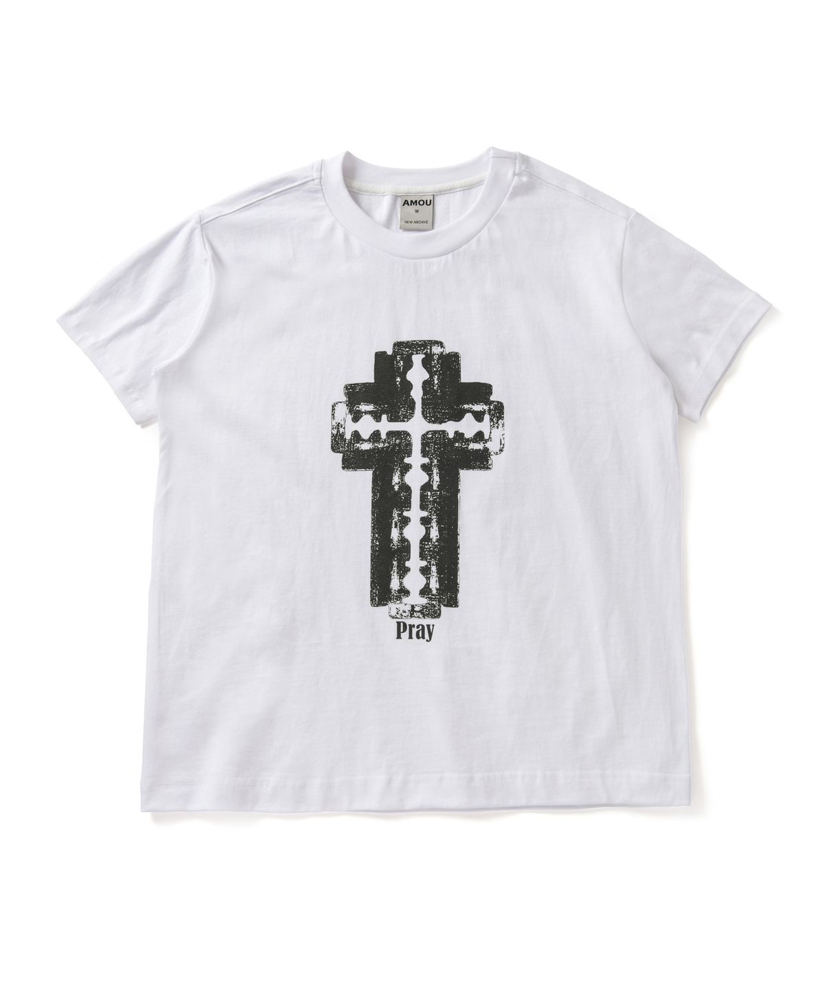 아모우(AMOU) Razor Cross Half T-Shirts White