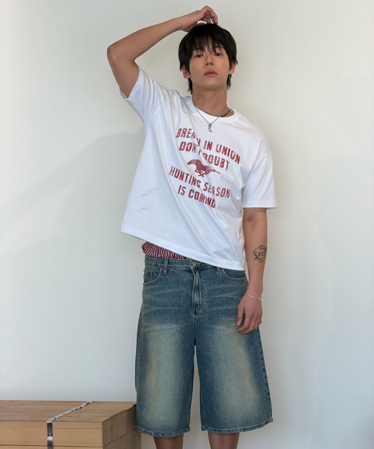 아모우(AMOU) Vintage Horse Half T-Shirts White