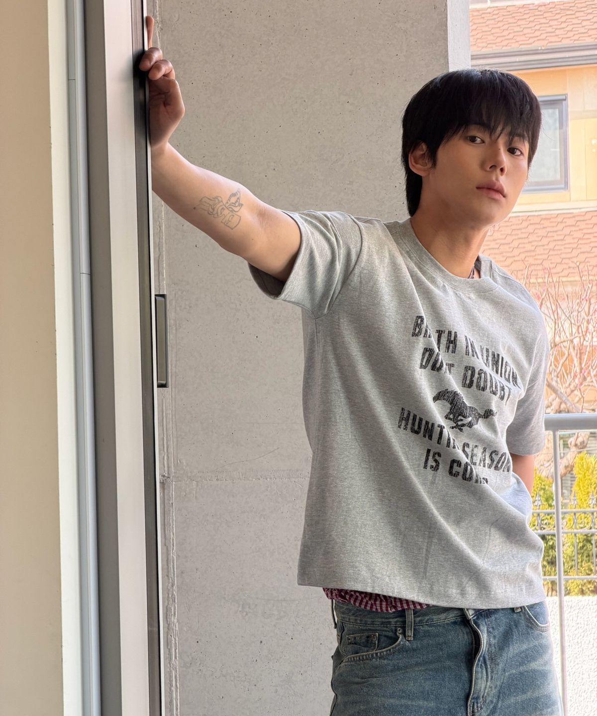 아모우(AMOU) Vintage Horse Half T-Shirts Gray