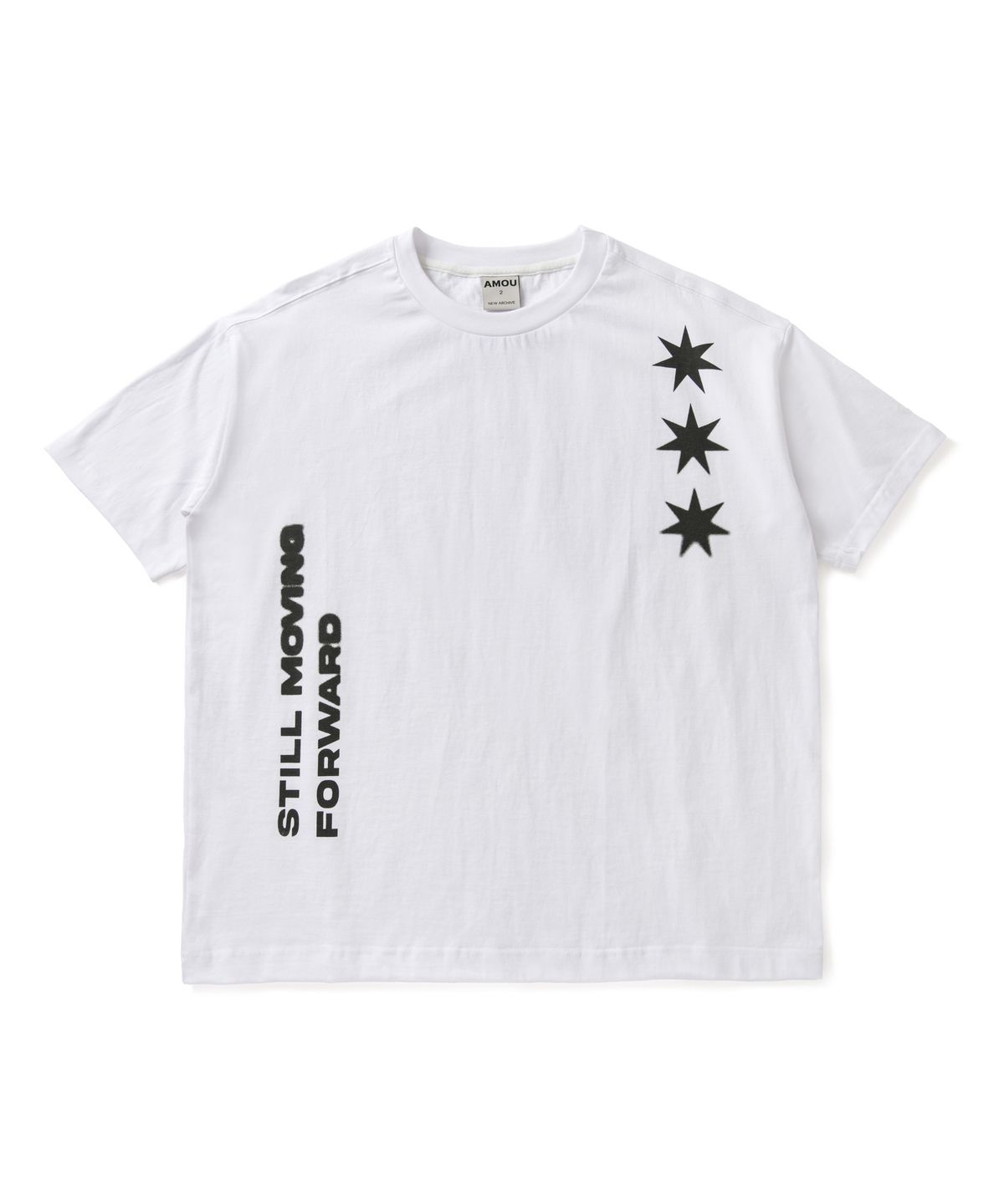 아모우(AMOU) Motion Half T-Shirts White