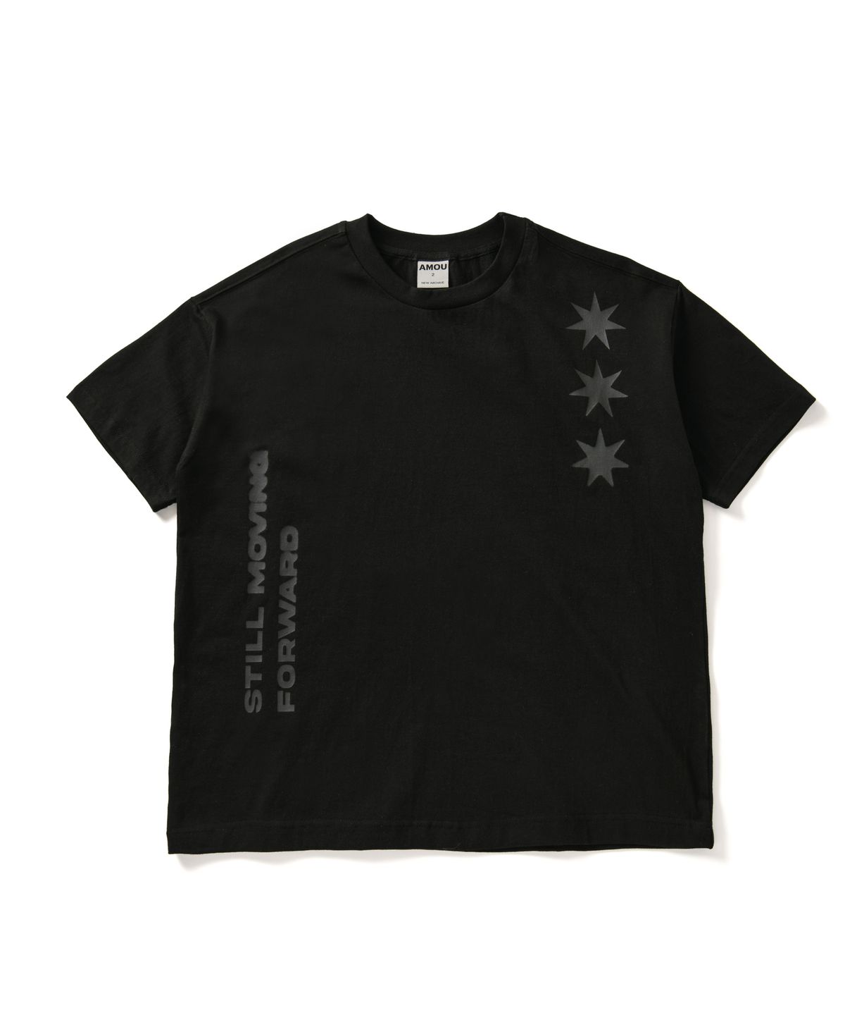 아모우(AMOU) Motion Half T-Shirts Black