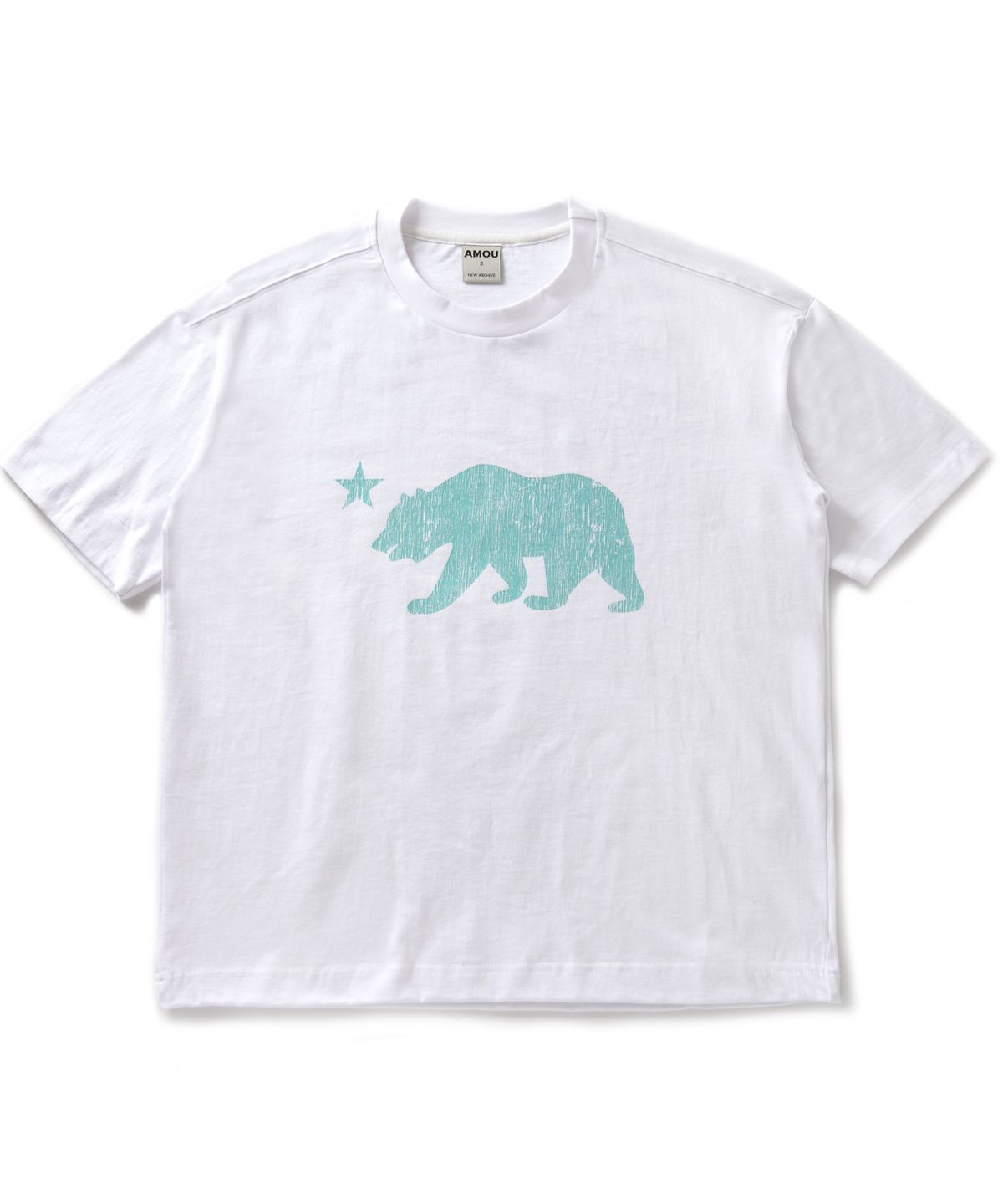 아모우(AMOU) Cali Bear Half T-Shirts White