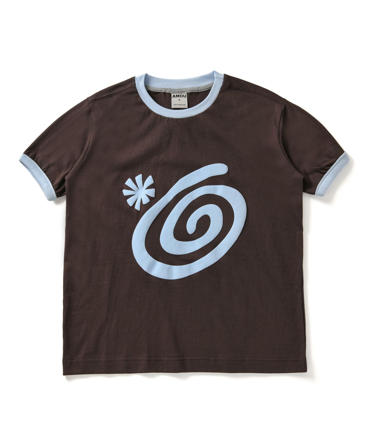 아모우(AMOU) Molly Ringer T-Shirts Brown