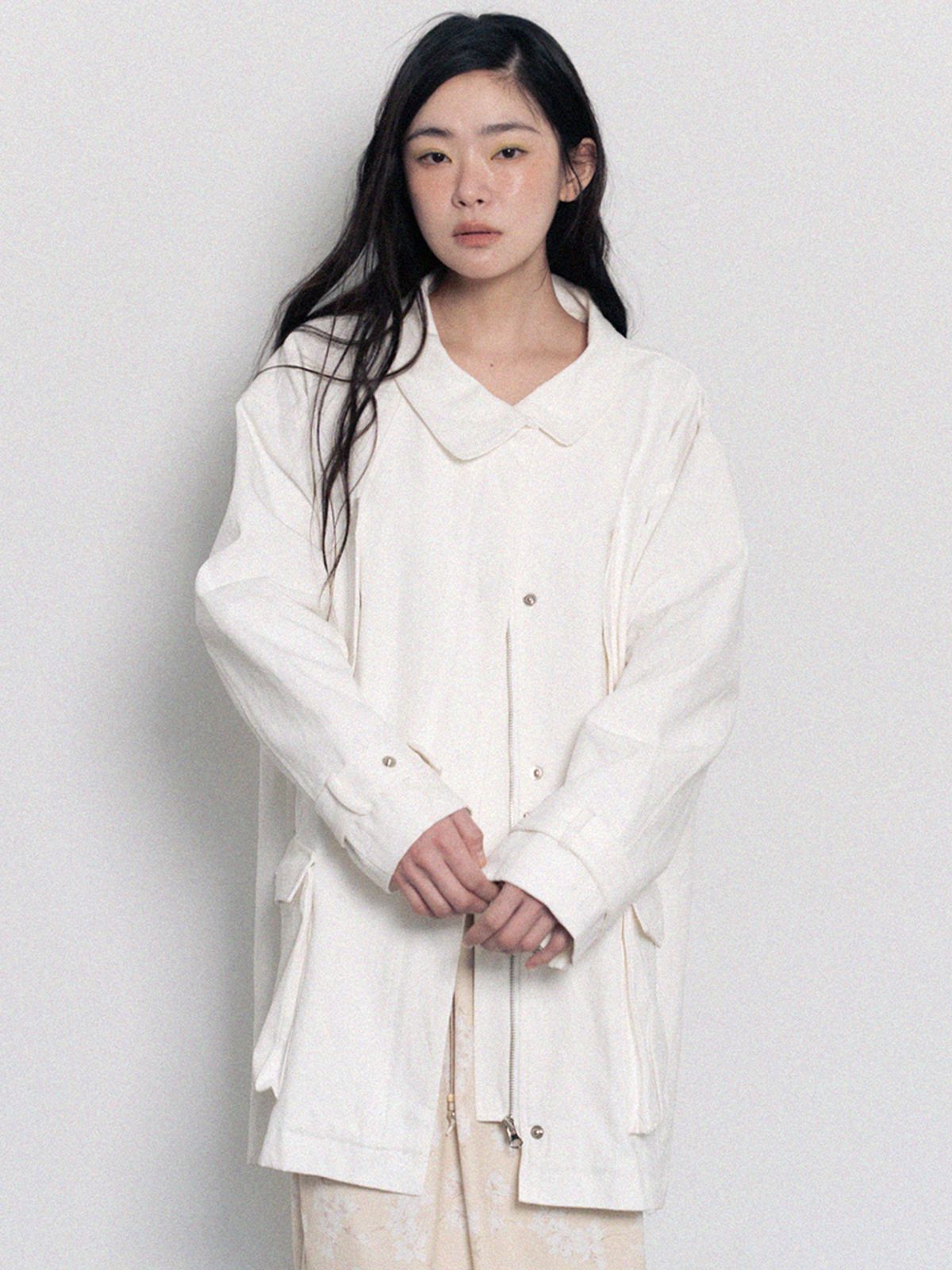 모로아(MOROA) 옥스포드 야상 점퍼-화이트