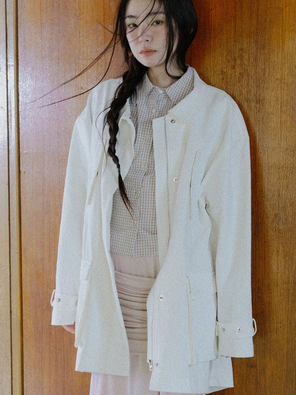 모로아(MOROA) 옥스포드 야상 점퍼-화이트