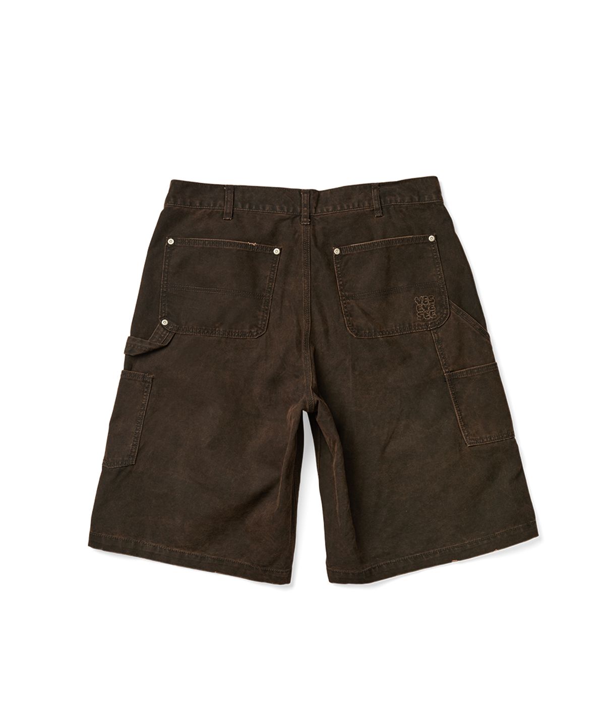 예스아이씨(YESEYESEE) Washed Canvas Carpenter Shorts Brown
