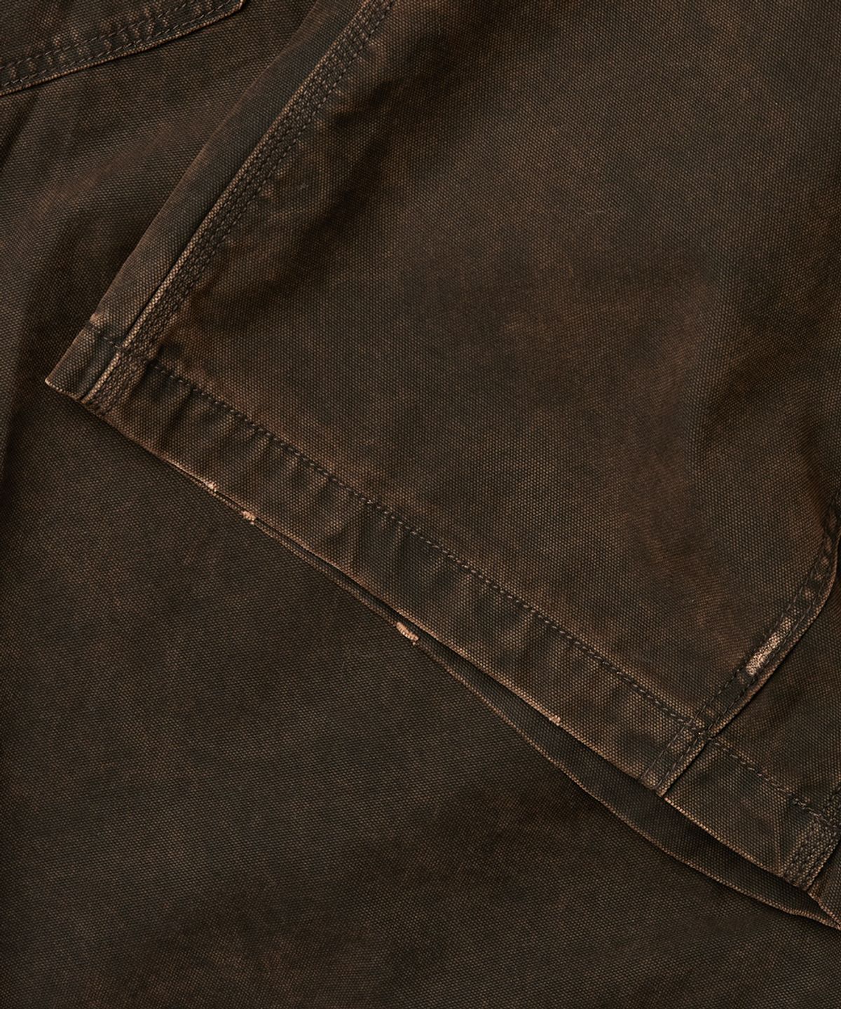 예스아이씨(YESEYESEE) Washed Canvas Carpenter Shorts Brown