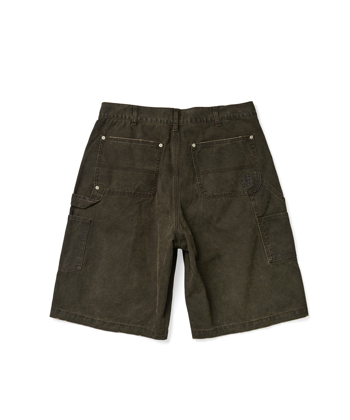 예스아이씨(YESEYESEE) Washed Canvas Carpenter Shorts Charcoal