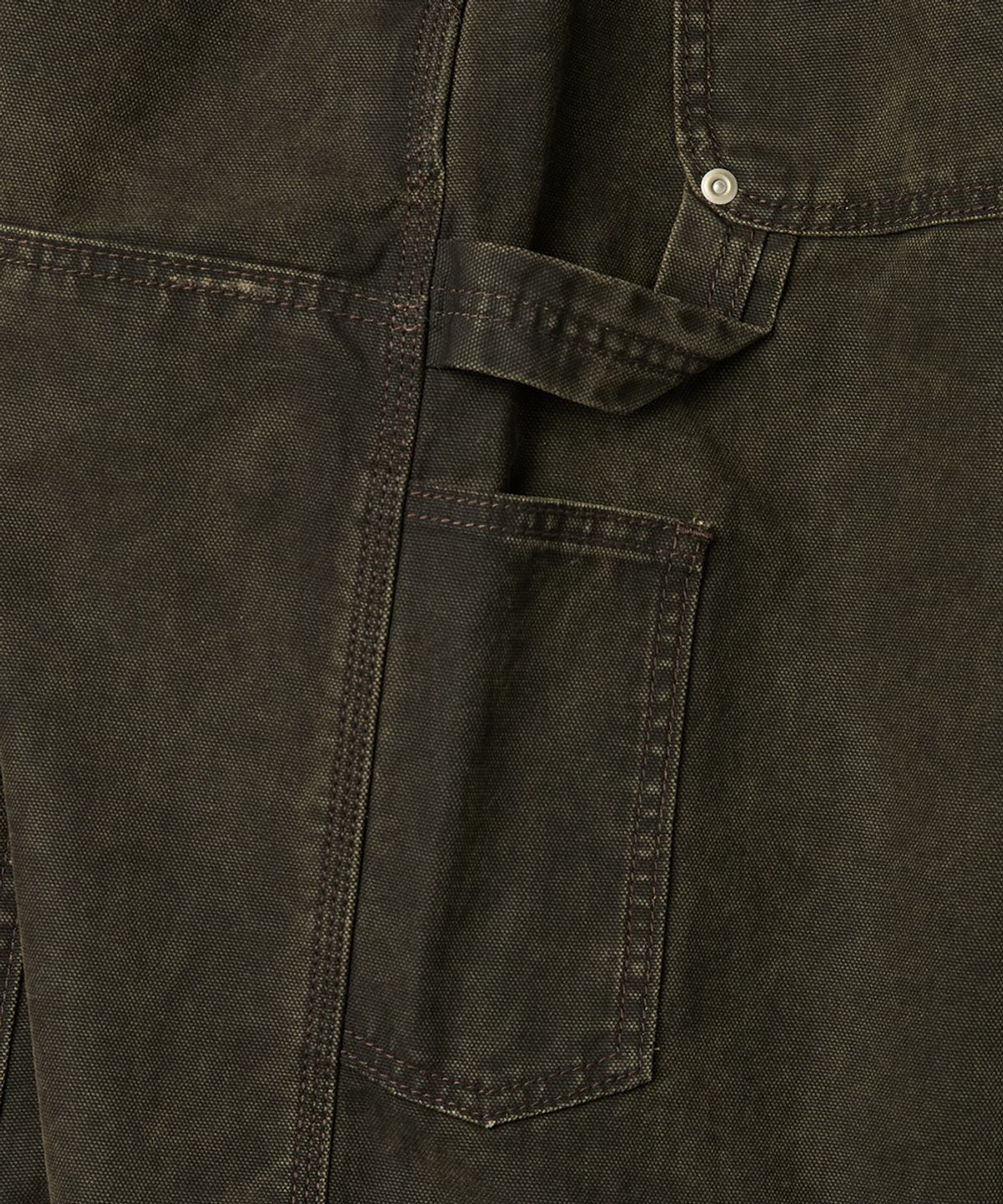 예스아이씨(YESEYESEE) Washed Canvas Carpenter Shorts Charcoal