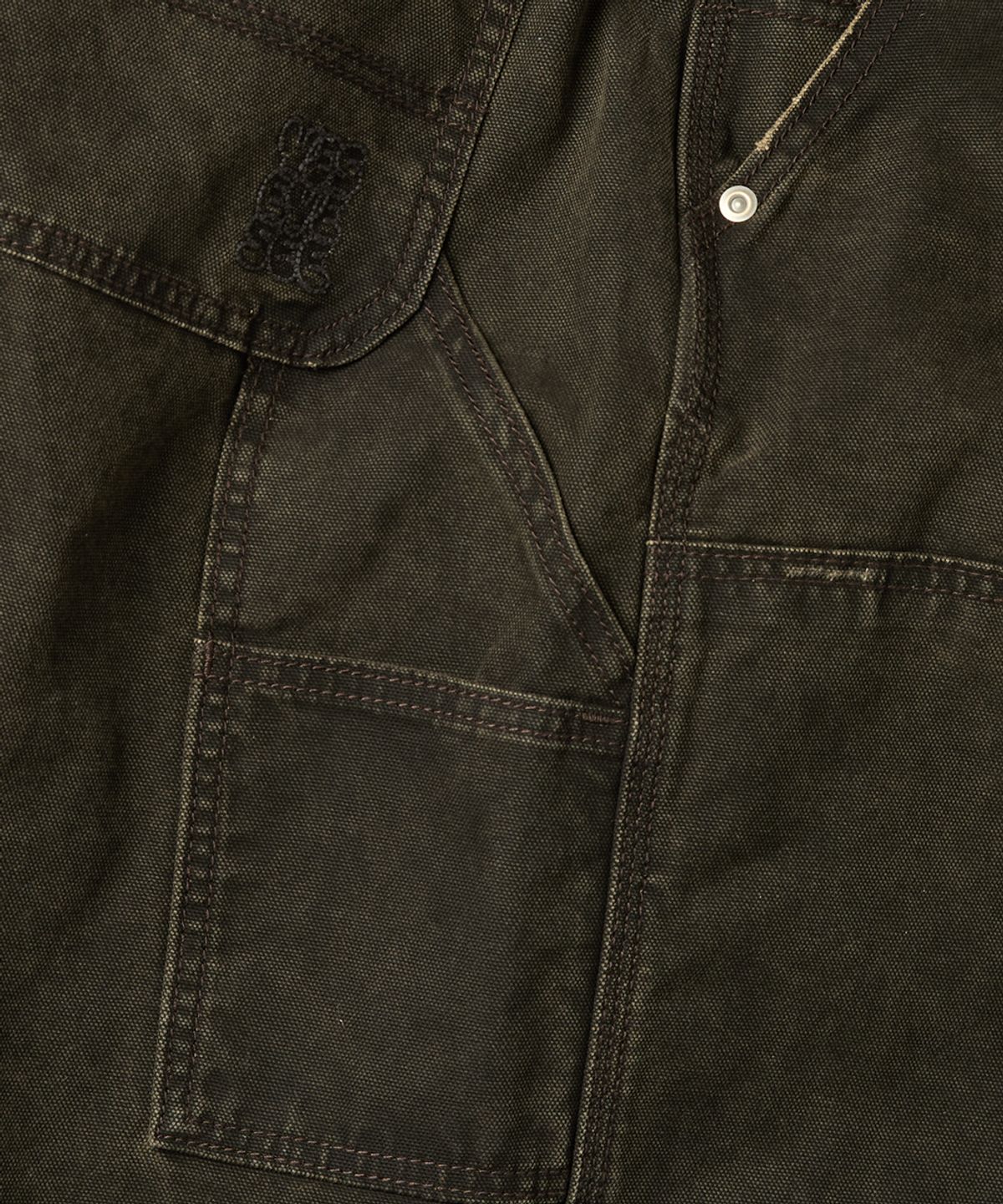 예스아이씨(YESEYESEE) Washed Canvas Carpenter Shorts Charcoal