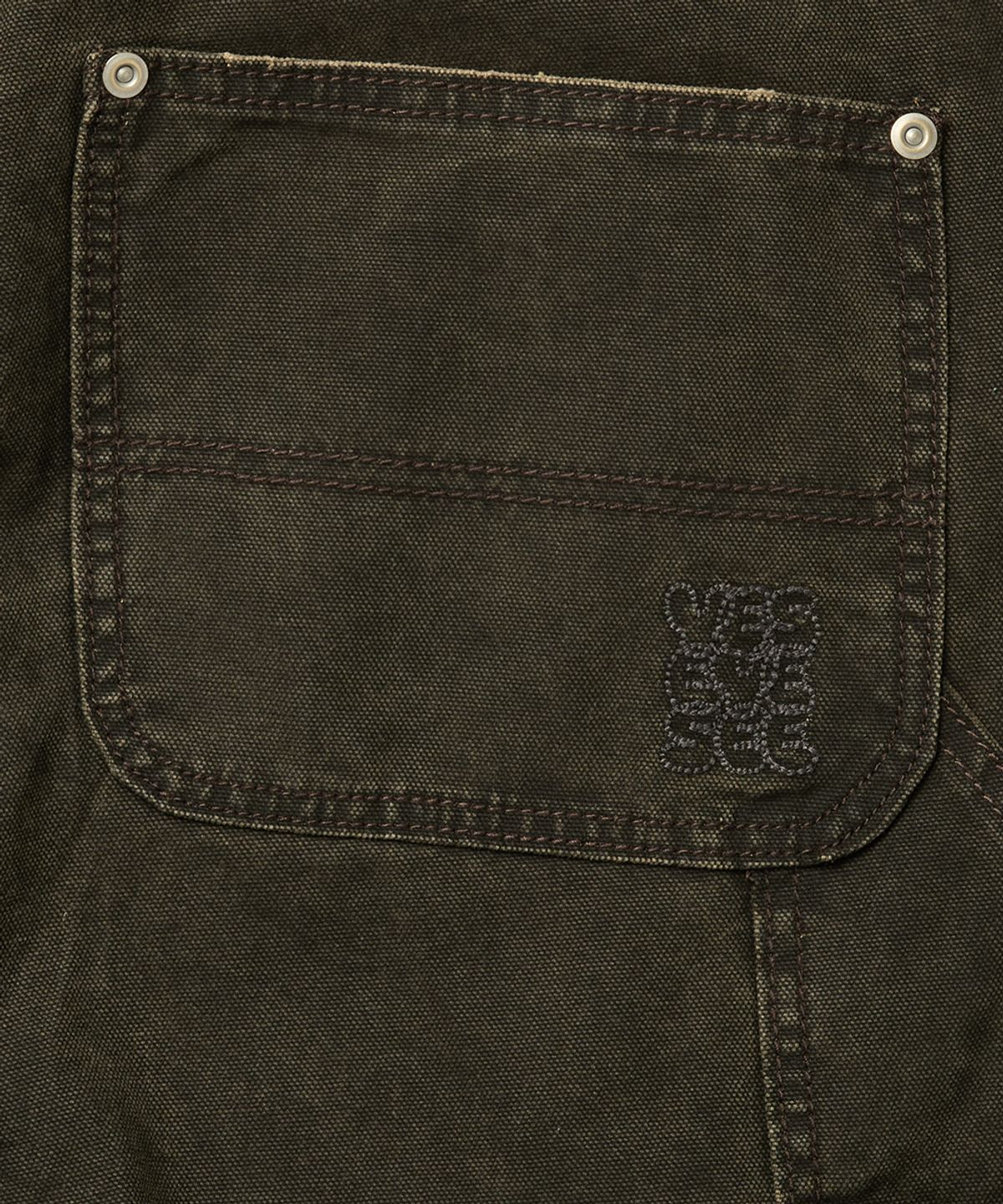 예스아이씨(YESEYESEE) Washed Canvas Carpenter Shorts Charcoal