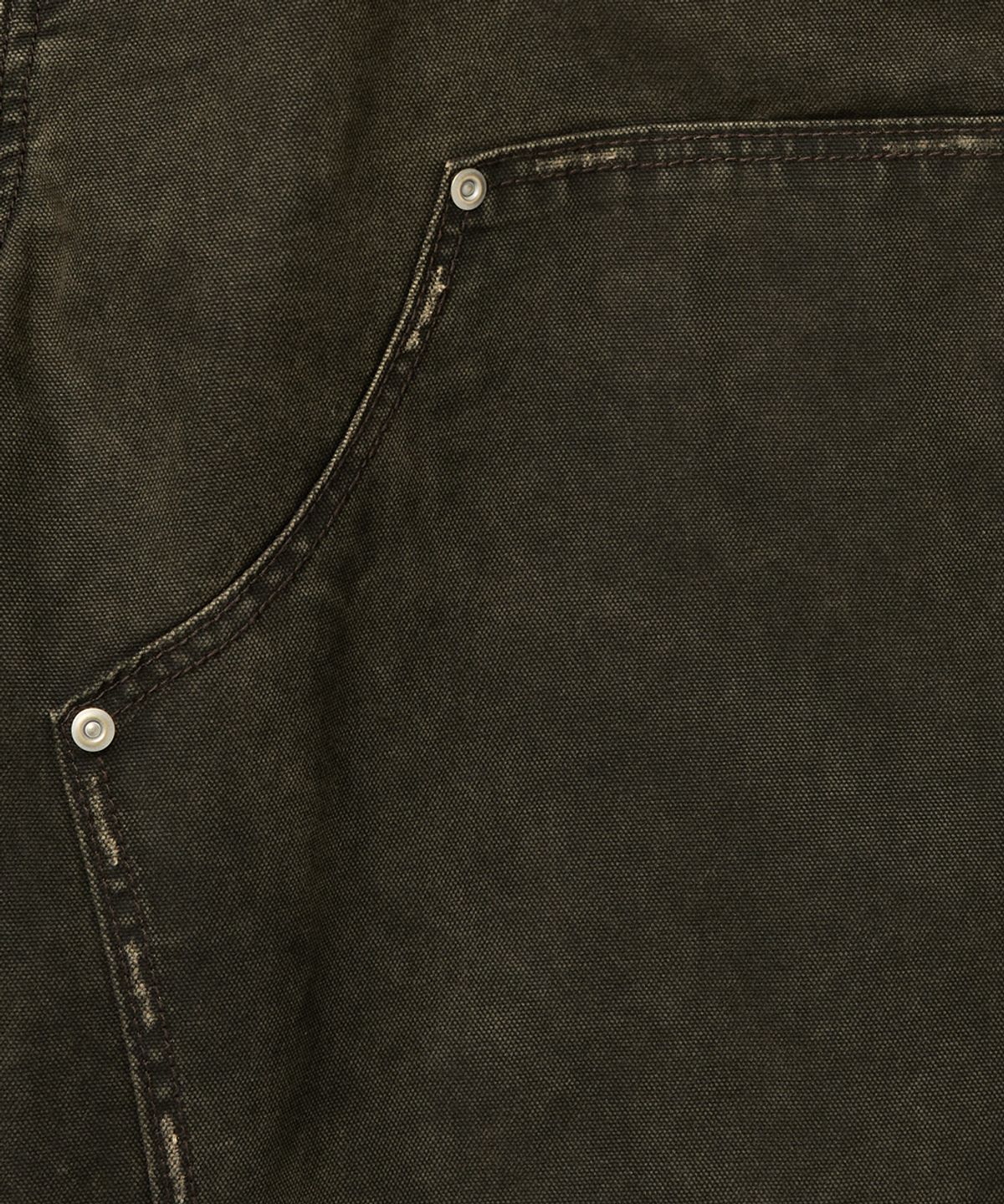 예스아이씨(YESEYESEE) Washed Canvas Carpenter Shorts Charcoal