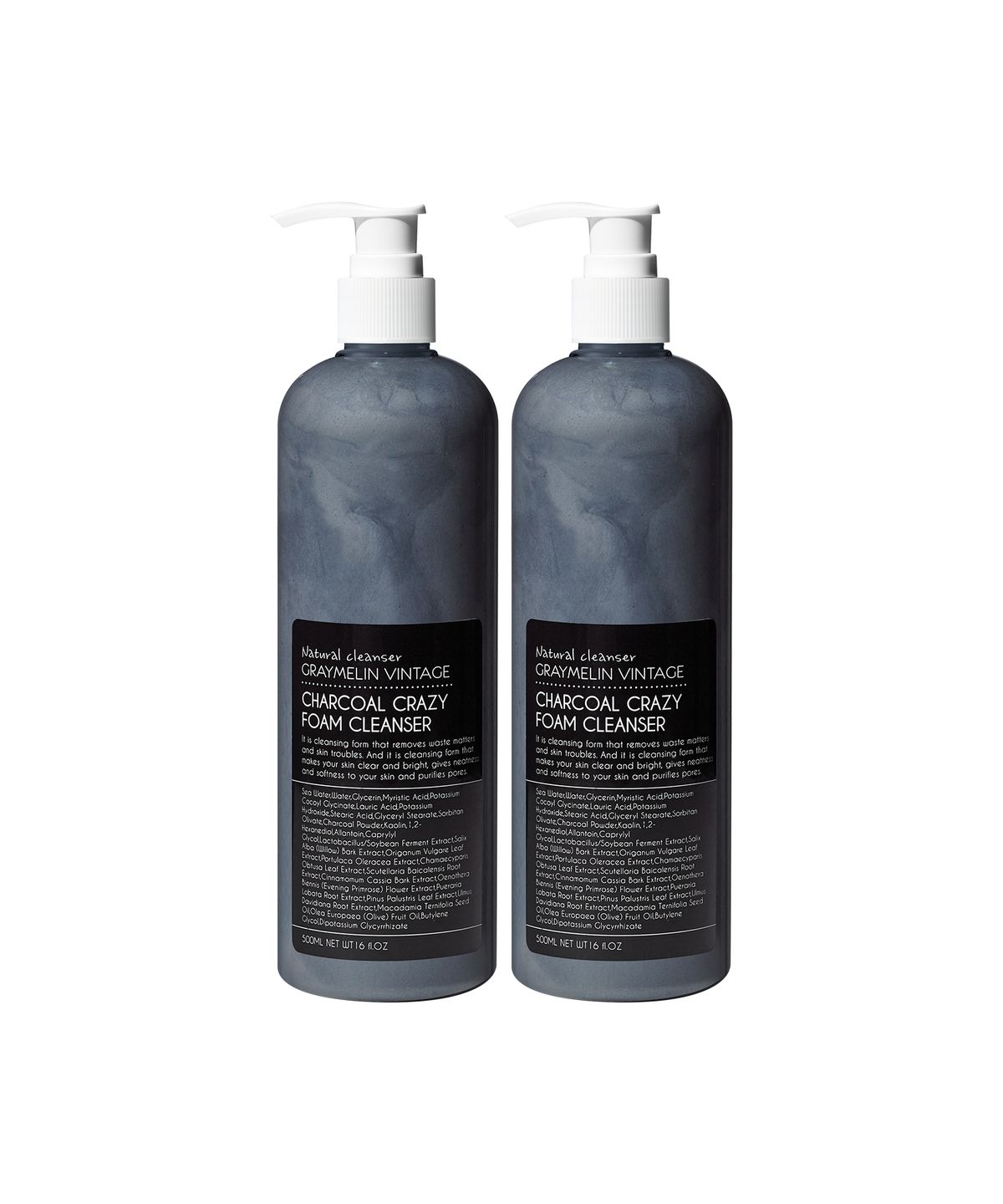 그레이멜린(GREYMELIN) 크레이지 대용량 모공 폼클렌징 차콜 500ml