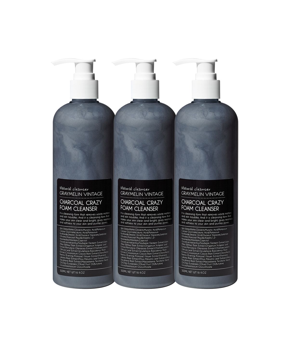 그레이멜린(GREYMELIN) 크레이지 대용량 모공 폼클렌징 차콜 500ml