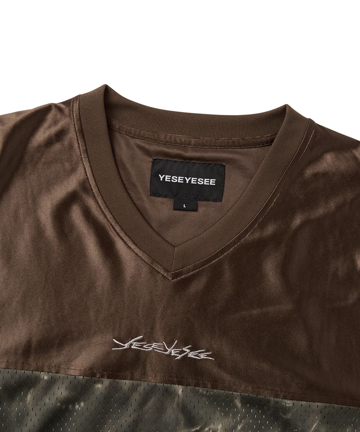 예스아이씨(YESEYESEE) Y.E.S Skull Mesh Tee Brown