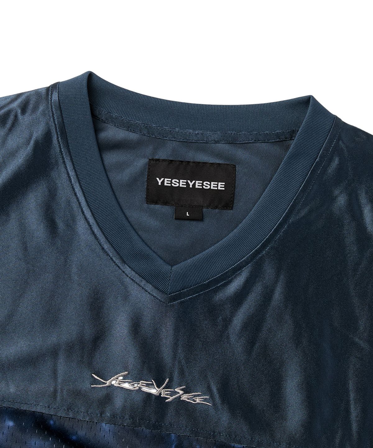 예스아이씨(YESEYESEE) Y.E.S Skull Mesh Tee Navy