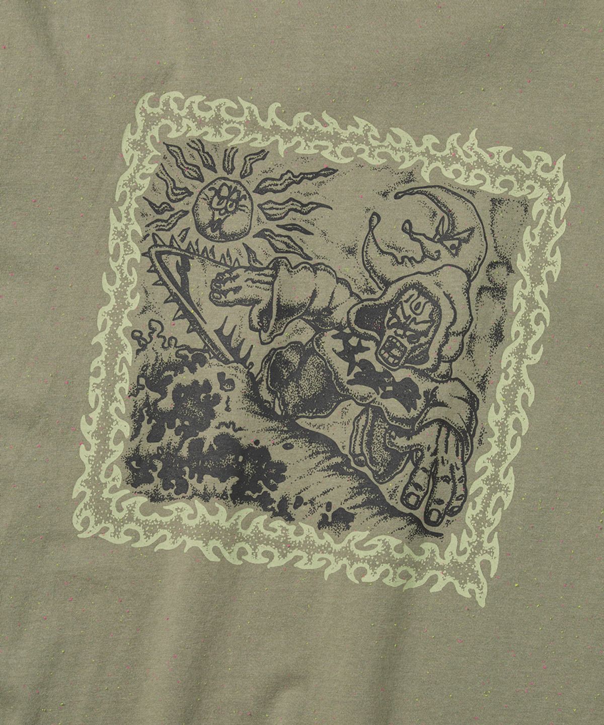 예스아이씨(YESEYESEE) Y.E.S Spikewave Tee Khaki