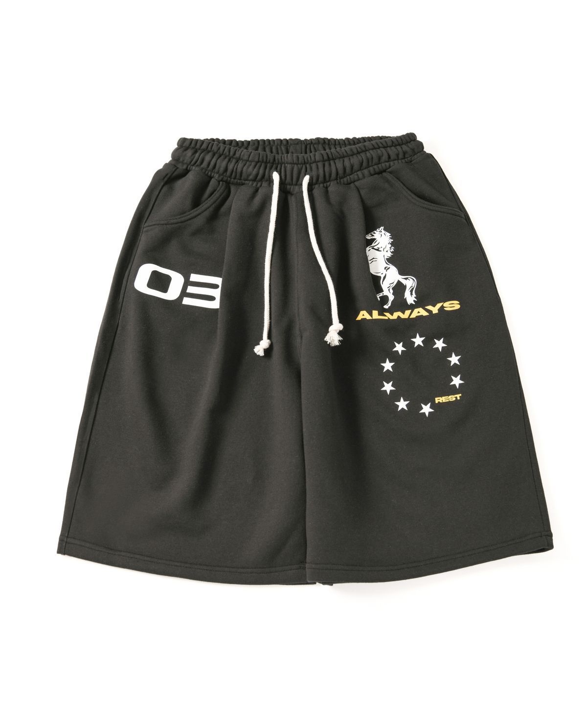 아모우(AMOU) Horse One Tuck Bermuda Pants Vintage Black
