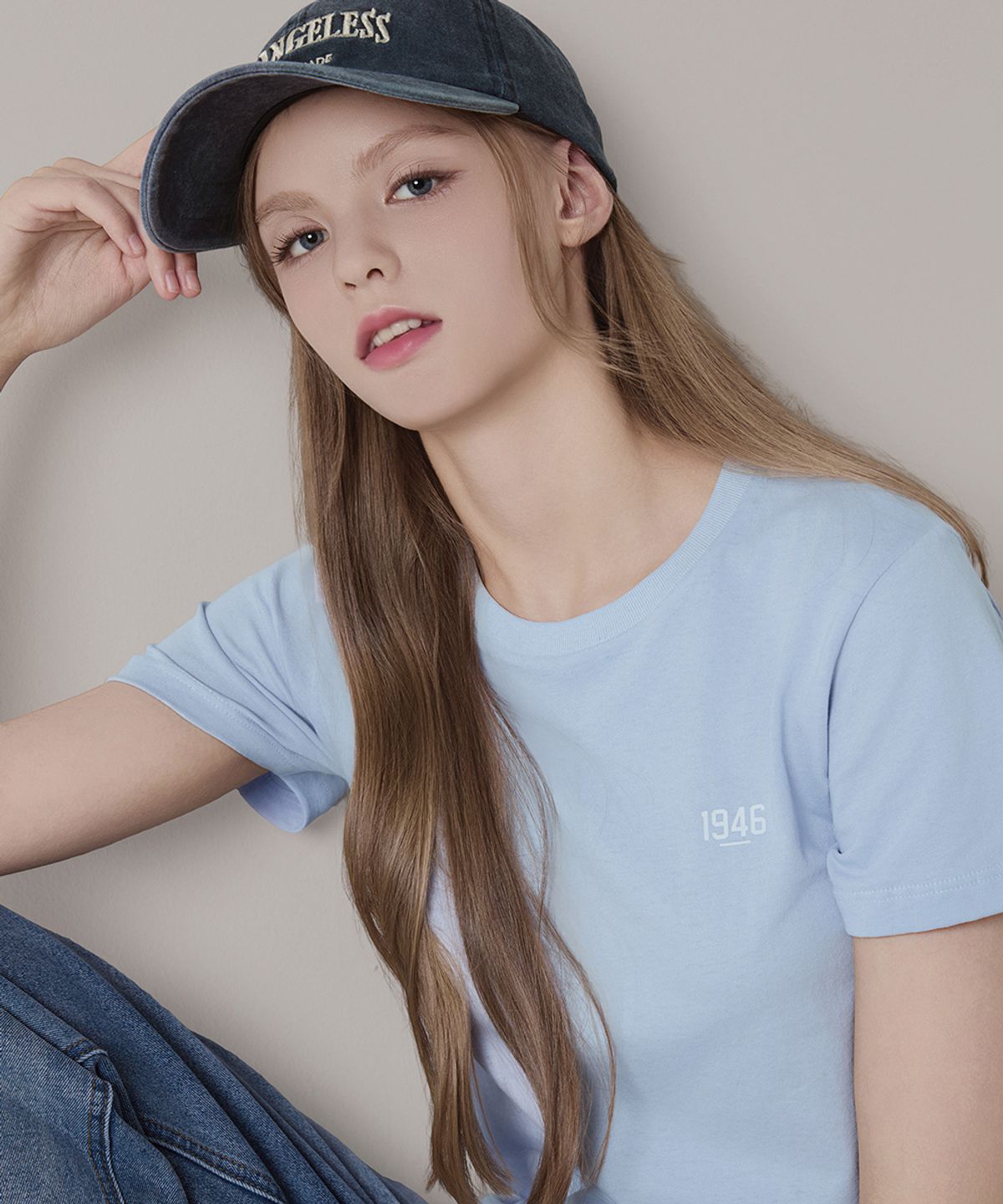 비와이씨(BYC) 여성 크루넥 로고 티셔츠