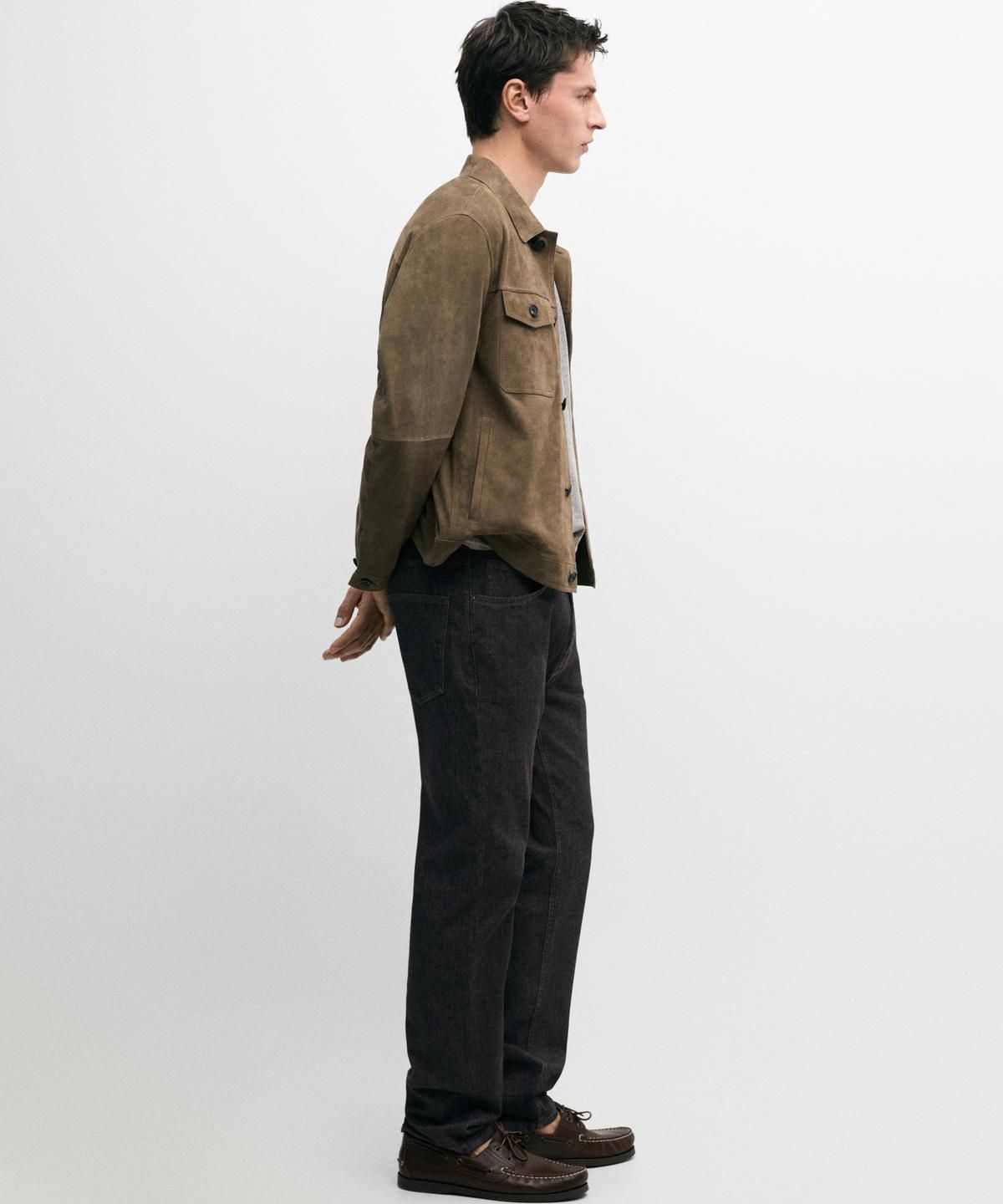 마시모두띠(MASSIMO DUTTI) 디스트레스드 이펙트 포켓 가죽 자켓