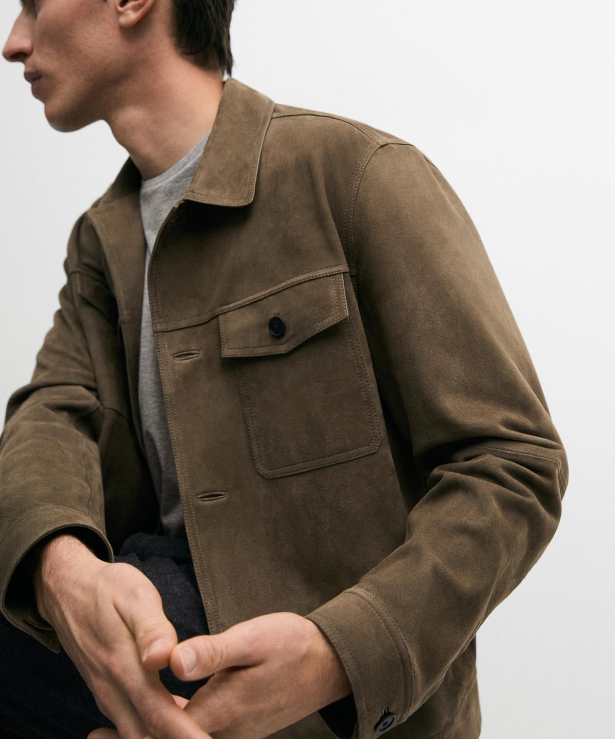 마시모두띠(MASSIMO DUTTI) 디스트레스드 이펙트 포켓 가죽 자켓