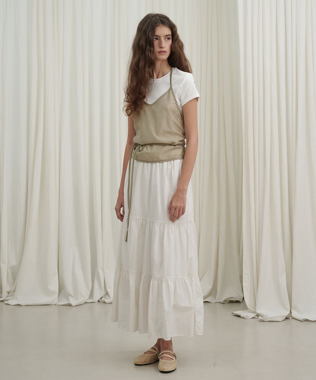 마롯(MARROT) Sheer Halter Bustier_Beige