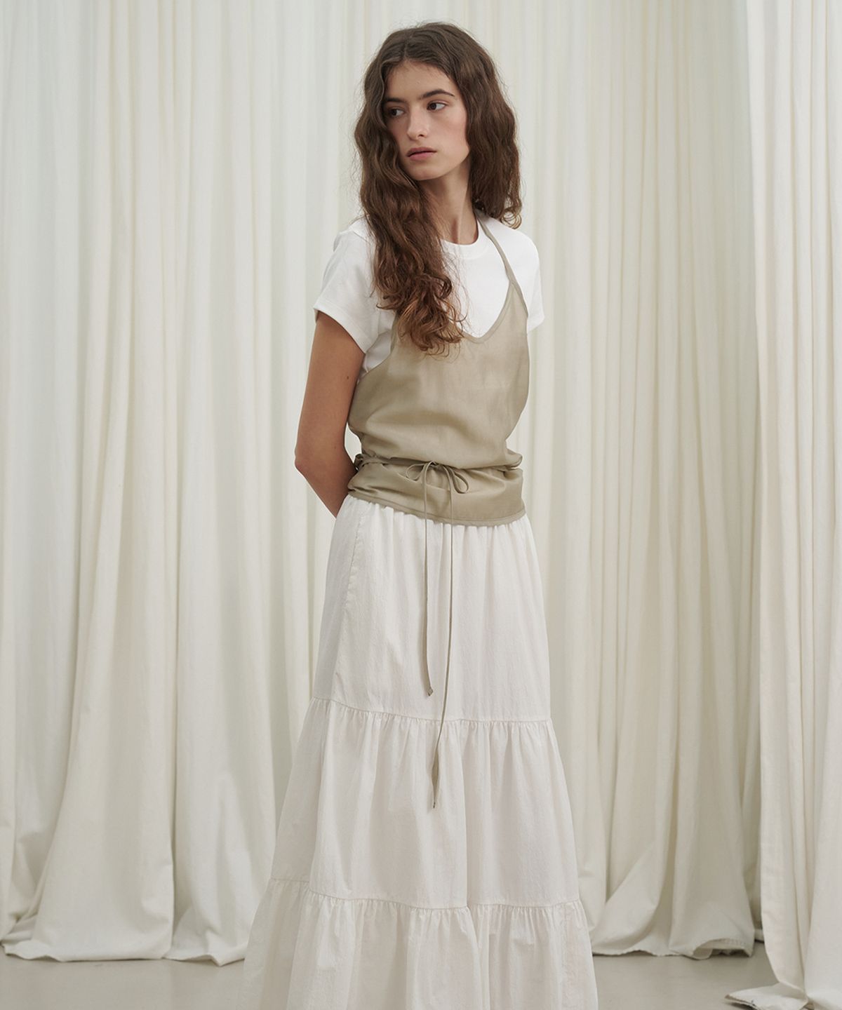 마롯(MARROT) Sheer Halter Bustier_Beige