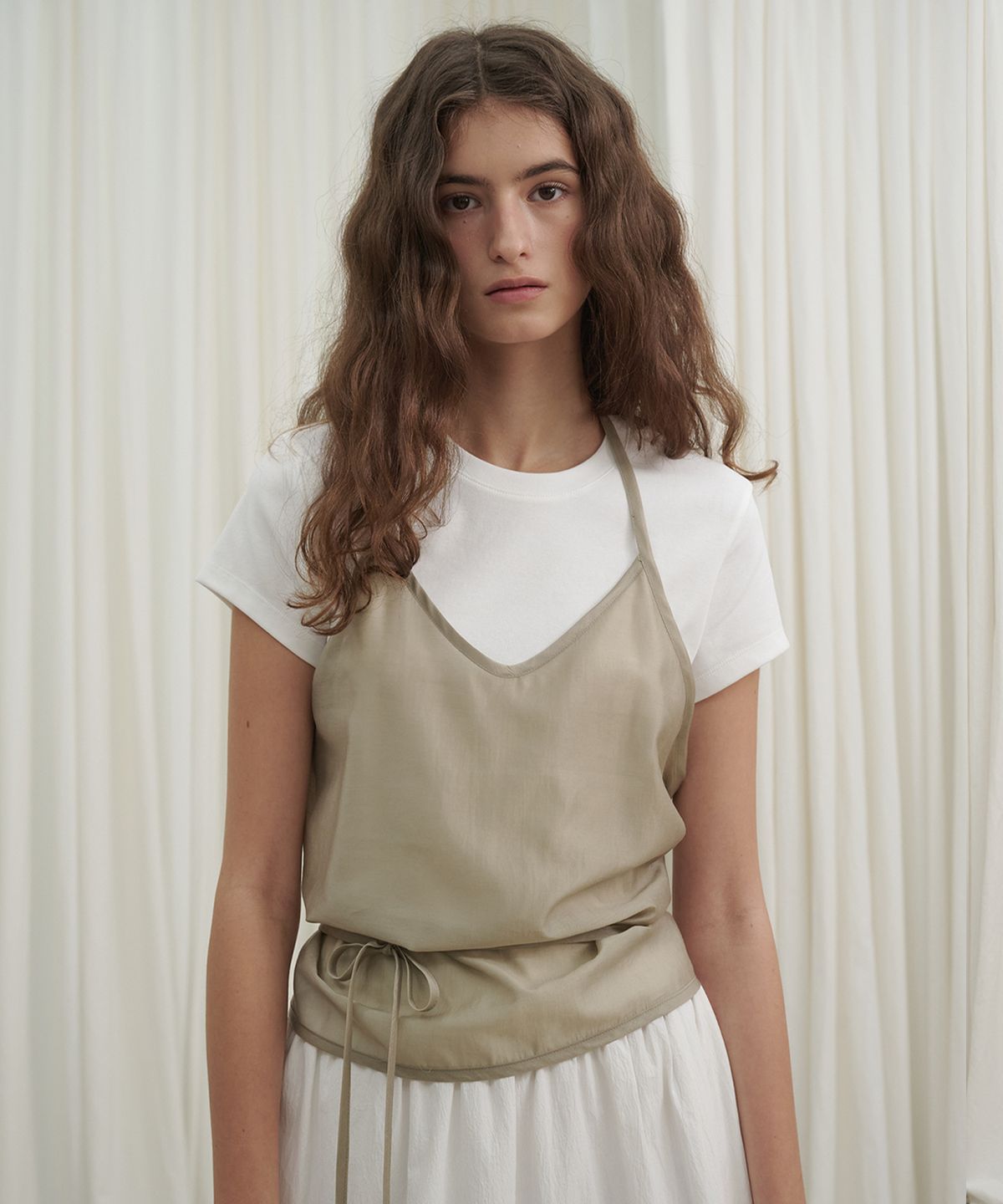마롯(MARROT) Sheer Halter Bustier_Beige