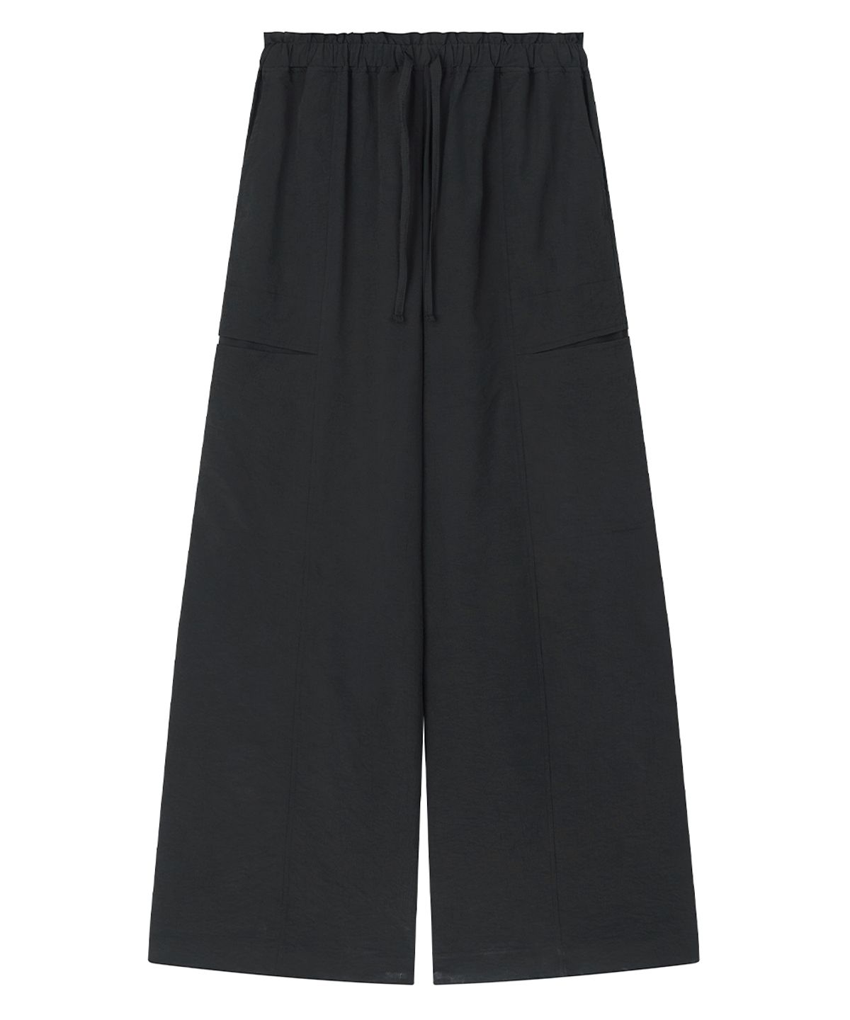 미드앤로우(MIDNLOW) Cut Line Wide Banding Pants(Black)