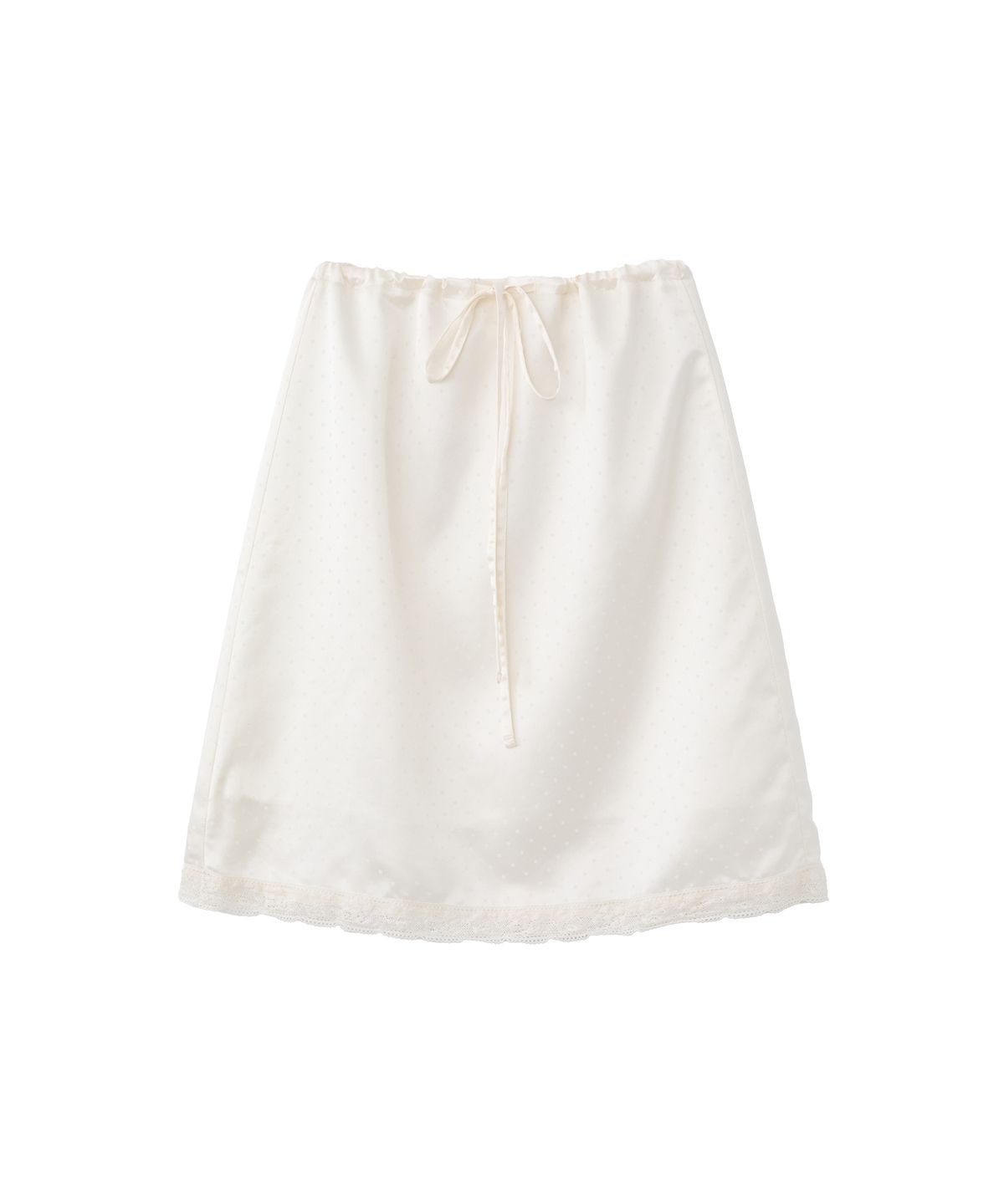 포에브(POEV) Dotted Drawstring Skirt - White