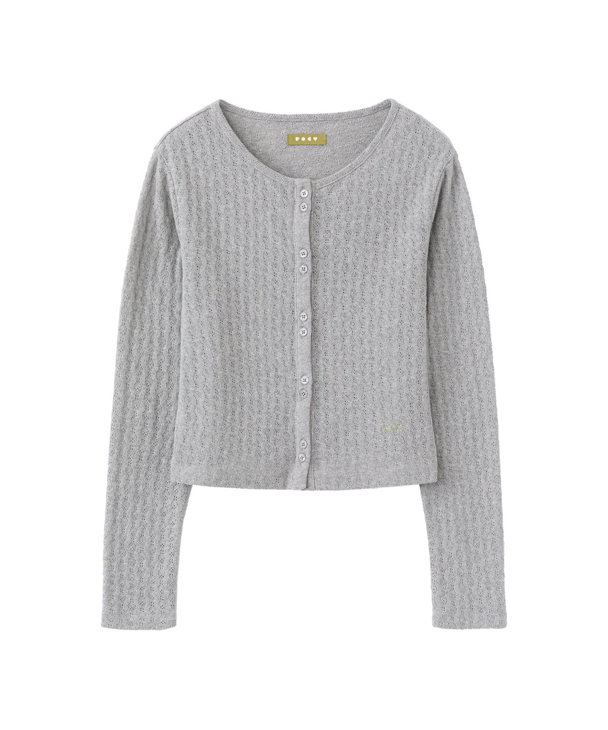 포에브(POEV) Double-Button Knit Cardigan - Melange Grey
