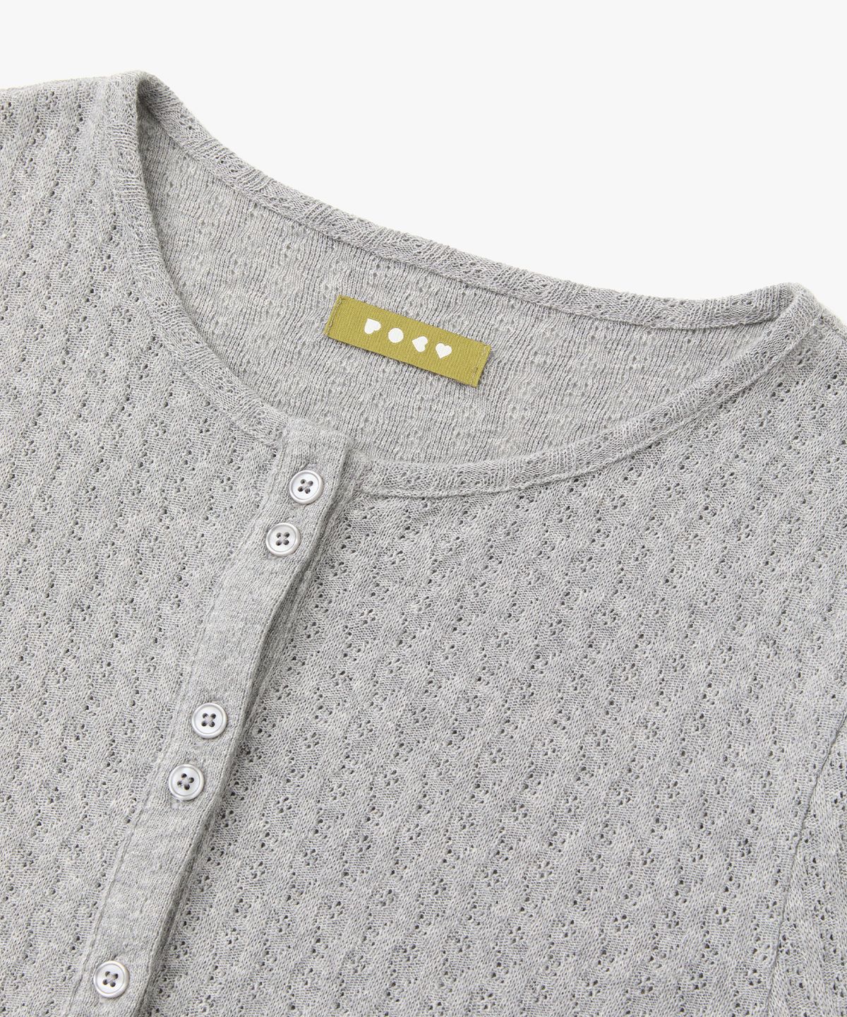 포에브(POEV) Double-Button Knit Cardigan - Melange Grey