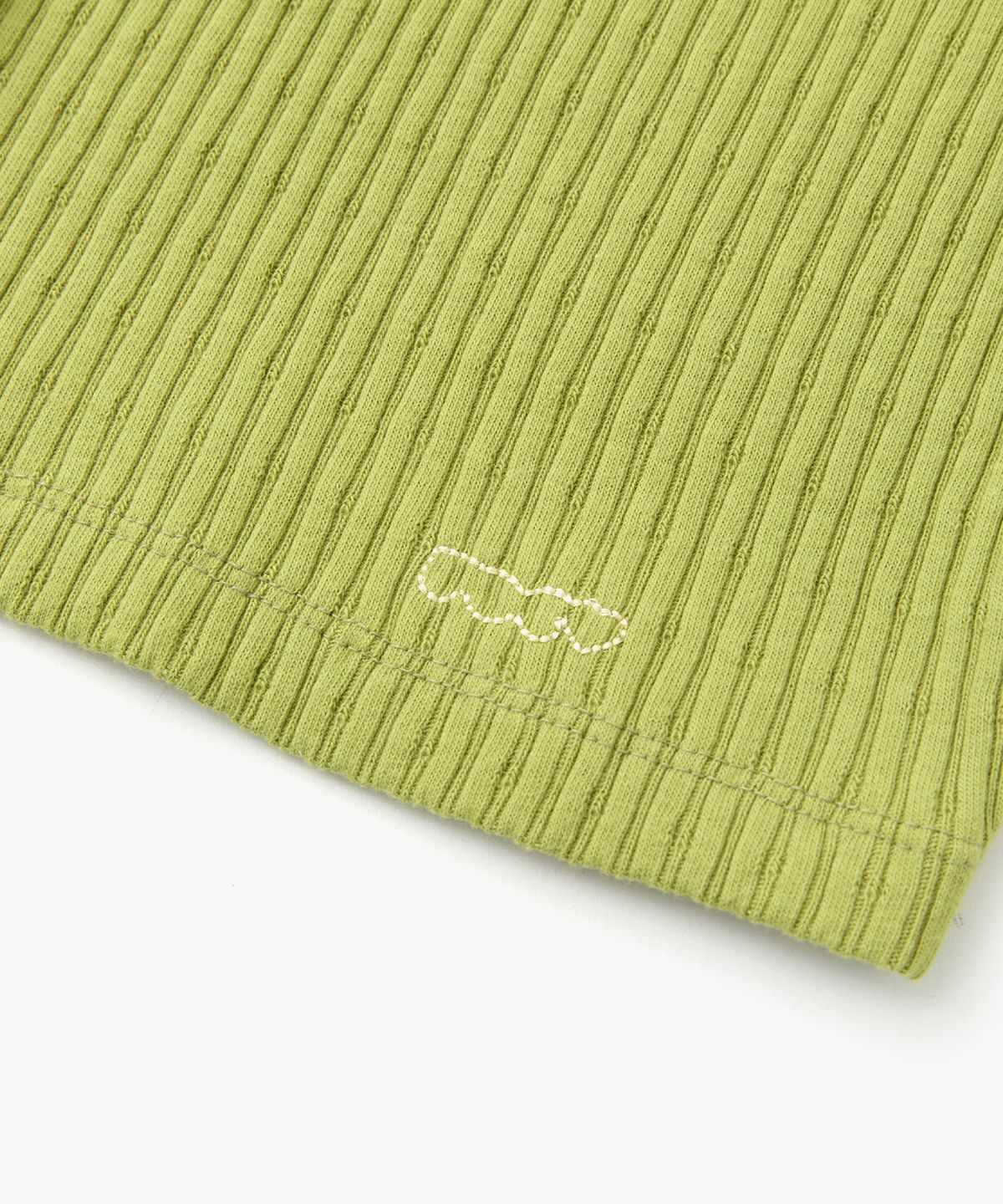 포에브(POEV) Double-Button Cropped Cardigan - Olive Green