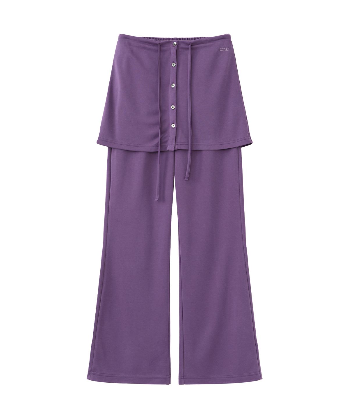 포에브(POEV) Relaxed-Fit Layered Skirt Pants - Purple