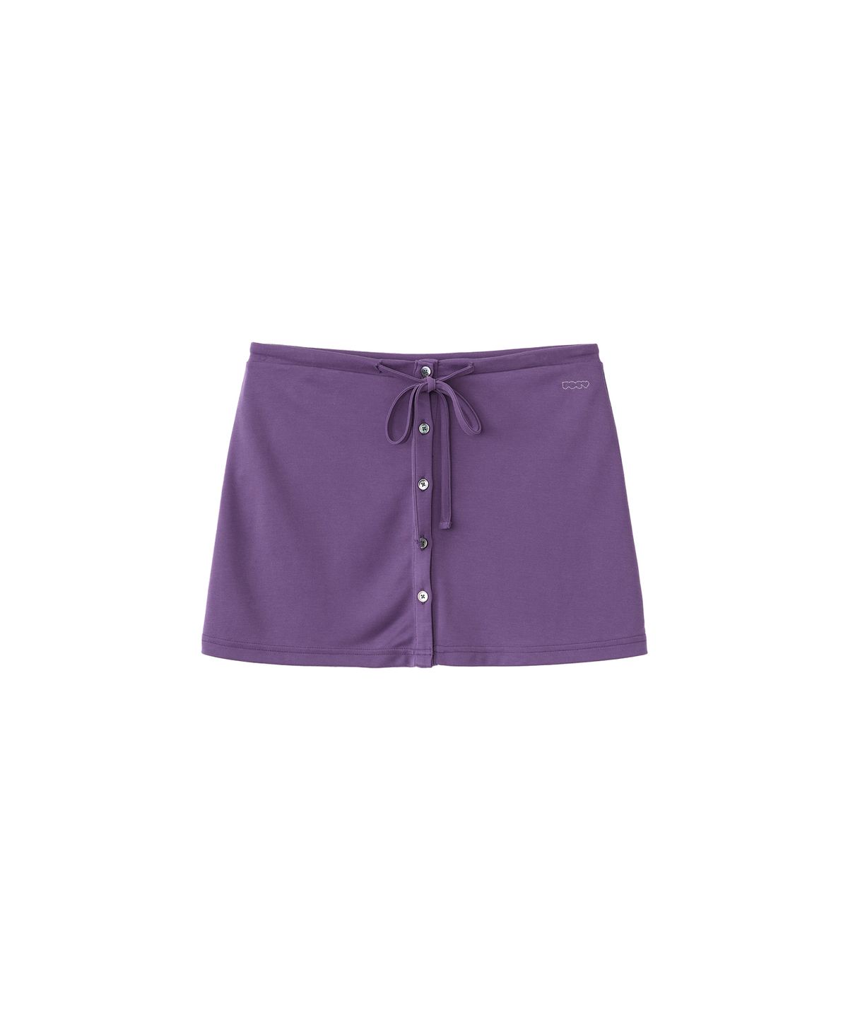 포에브(POEV) Relaxed-Fit Layered Skirt Pants - Purple