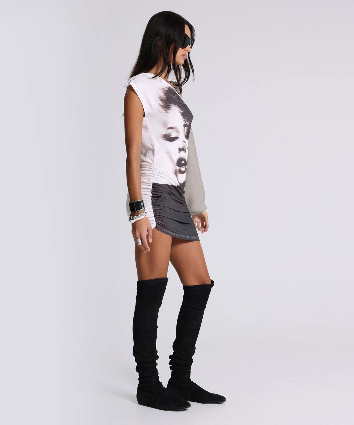 제이디드 런던(JADED LONDON) (W) 원 숄더 그래픽 드레스 화이트 ONE SHOULDER GRAPHIC DRESS WHITE