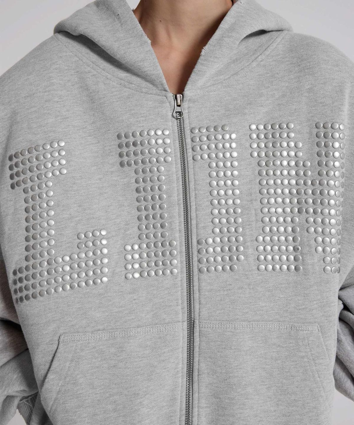 제이디드 런던(JADED LONDON) (U) LDN 스터드 몬스터 후디 그레이 LDN STUD MONSTER HOODIE GREY