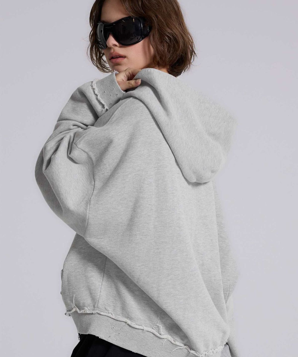 제이디드 런던(JADED LONDON) (U) LDN 스터드 몬스터 후디 그레이 LDN STUD MONSTER HOODIE GREY