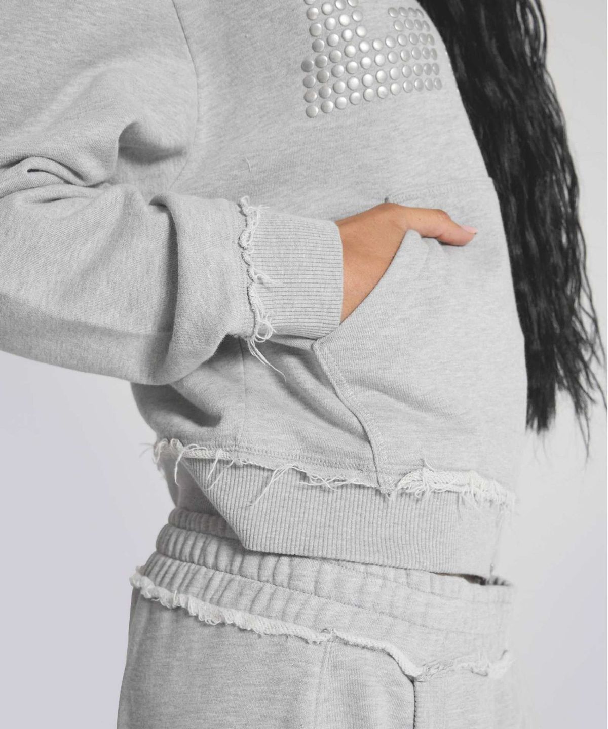 제이디드 런던(JADED LONDON) (U) LDN 스터드 몬스터 후디 그레이 LDN STUD MONSTER HOODIE GREY