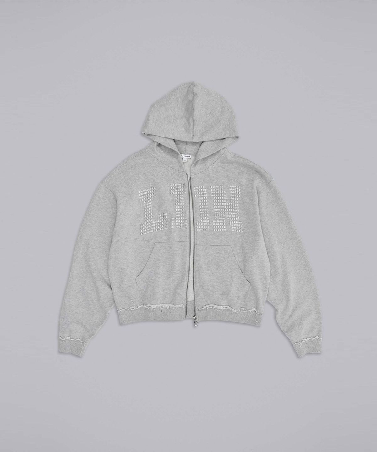 제이디드 런던(JADED LONDON) (U) LDN 스터드 몬스터 후디 그레이 LDN STUD MONSTER HOODIE GREY