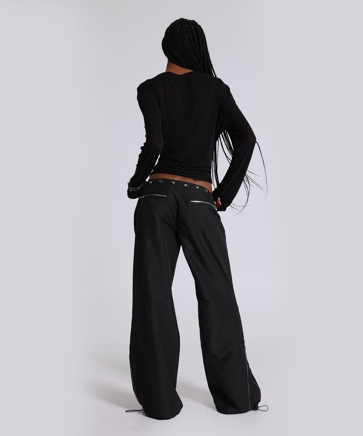 제이디드 런던(JADED LONDON) (W) 미니멀 카고 트라우저 블랙 MINIMAL CARGO TROUSER BLACK