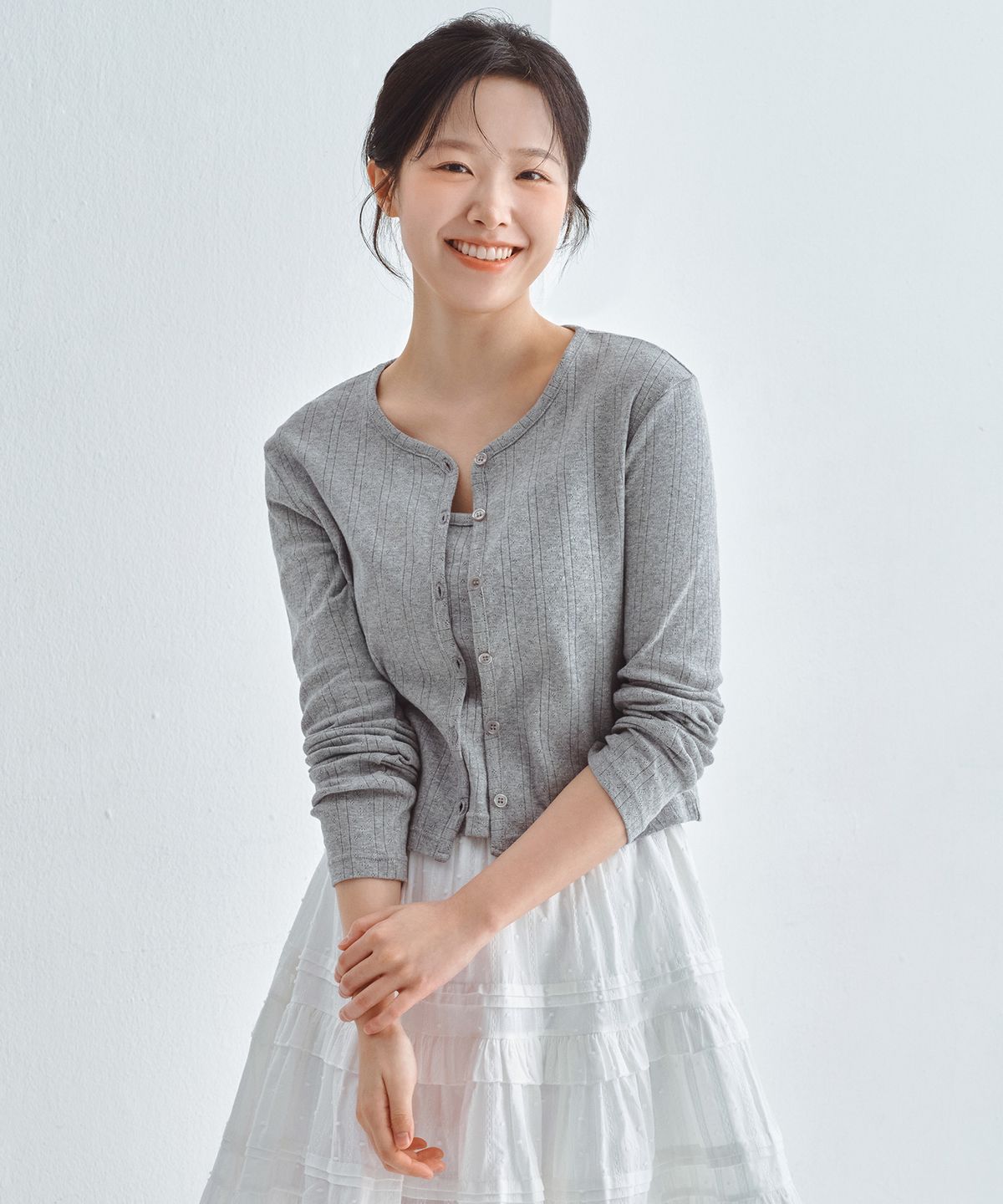 비와이씨(BYC) 아일렛 앙상블 가디건 세트