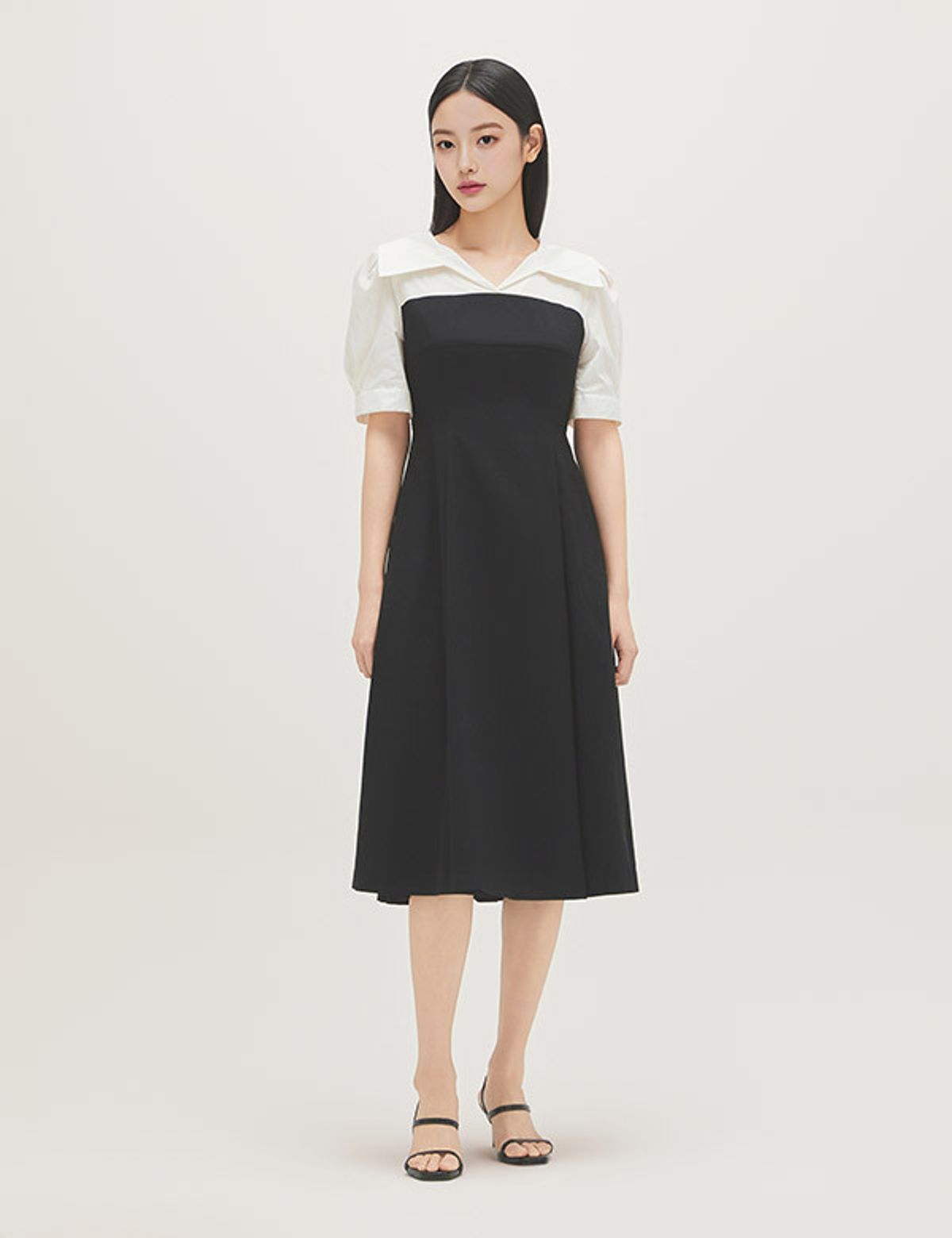 로엠(ROEM) 오픈카라 우븐매칭 롱원피스 RMOWG24R12