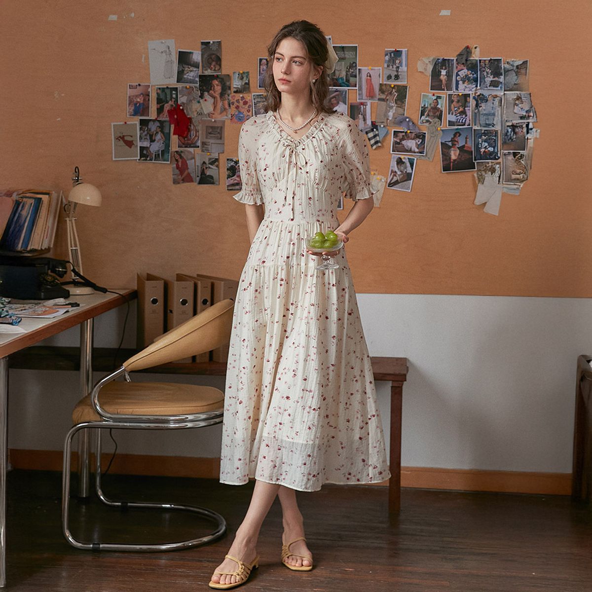 심플레트로(SIMPLE RETRO) SR_Wind floral dress