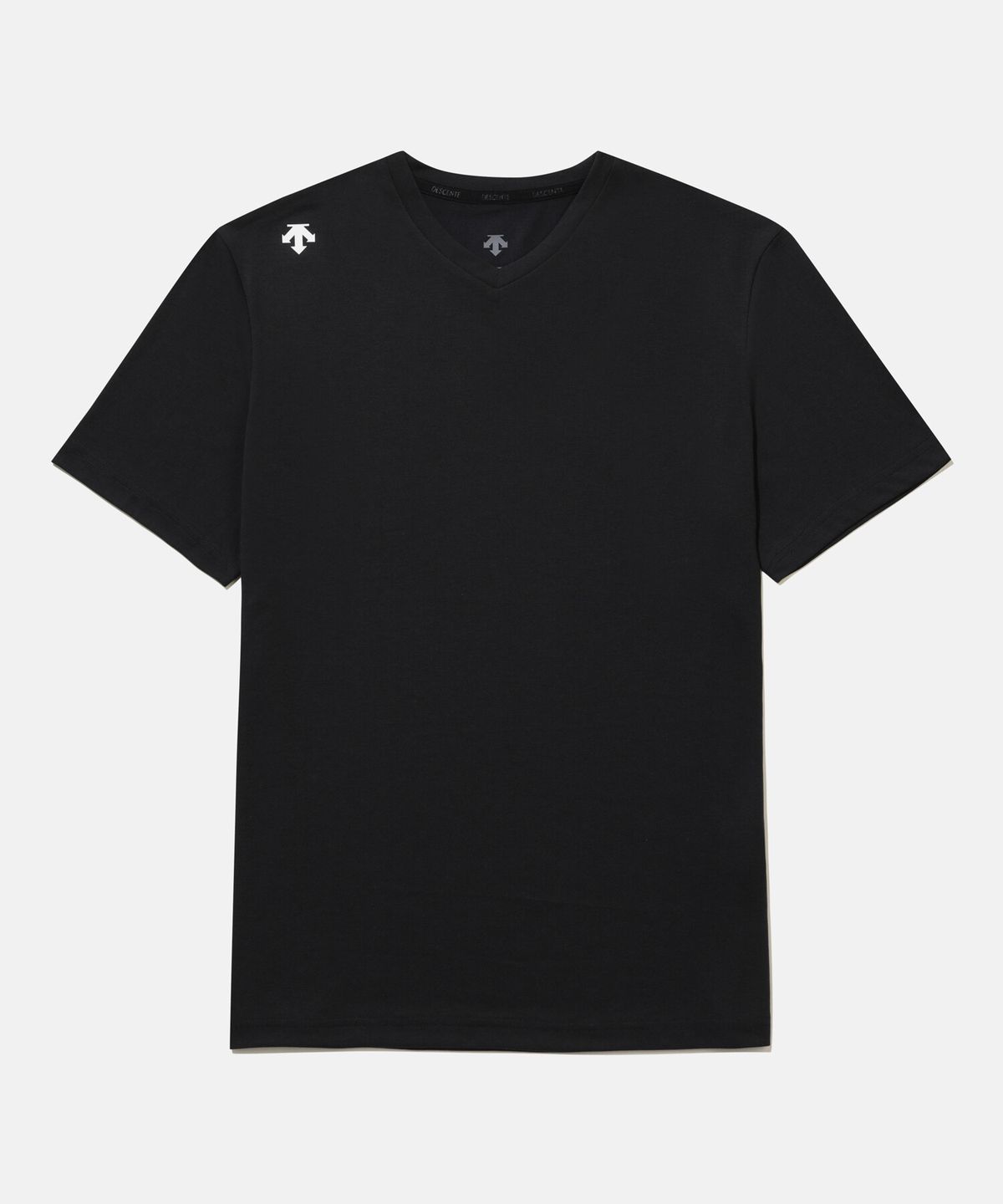 데상트(DESCENTE) 퀵드라이 브이넥 반팔 티셔츠 블랙 SR223UTS49