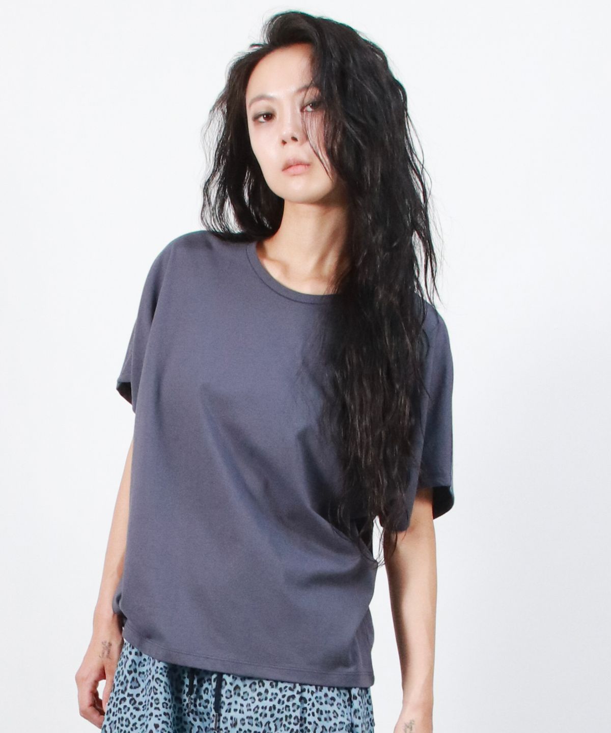 드마크(DEMARC) Standard Fit Solid French T-Shirt Navy