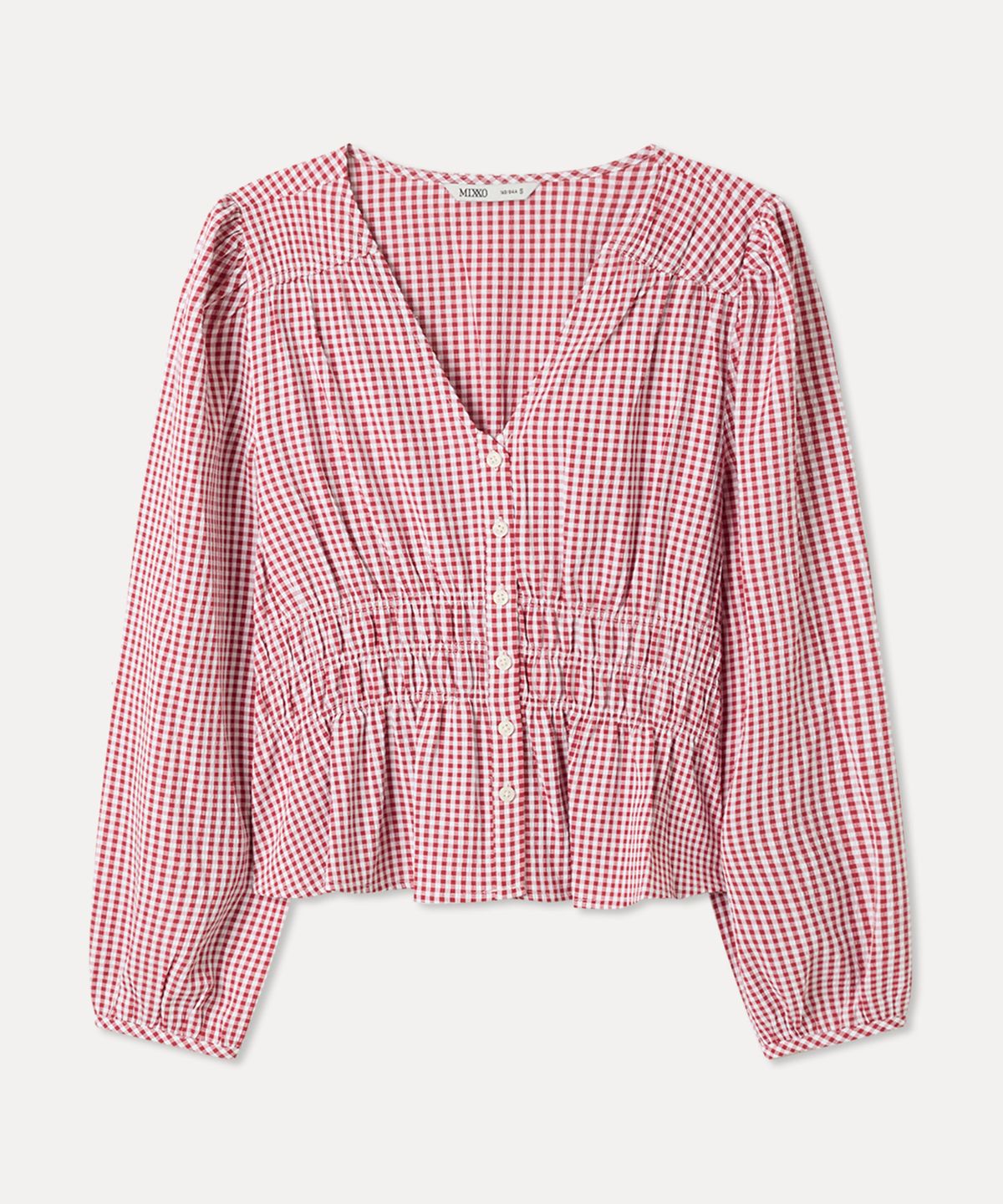 미쏘(MIXXO) 깅엄 체크 블라우스_MIWBLG412G