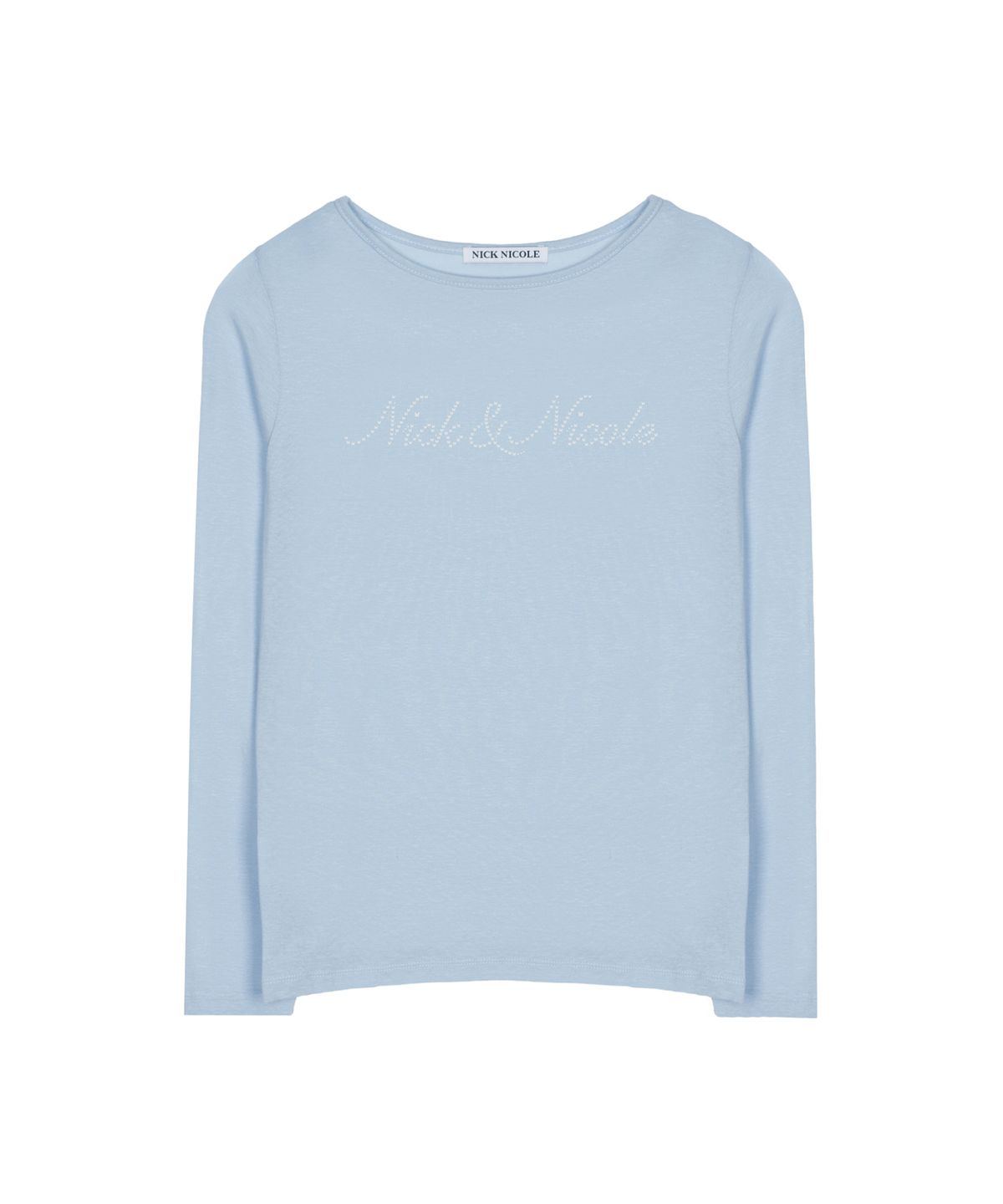 닉앤니콜(NICK&NICOLE) LETTERING GRAPHIC TOP_SKY BLUE